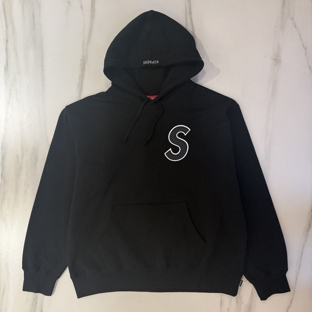 Supreme SS25 S Logo Hooded Sweatshirt Size M Black