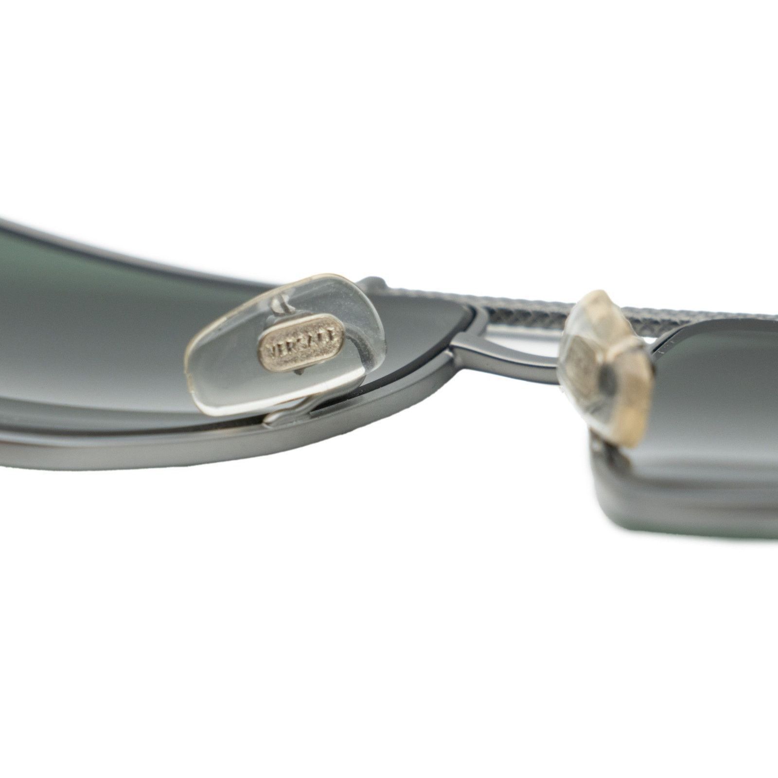 Versace Versace Monogram Greca Logo Gunmetal Aviator Sunglasses Size ONE SIZE - 6 Thumbnail