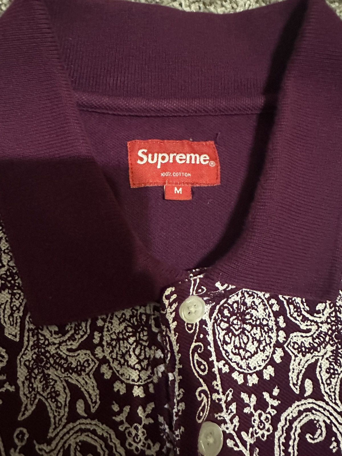 Supreme Supreme SS14 Paisley Polo - Purple Size US M / EU 48-50 / 2 - 3 Thumbnail