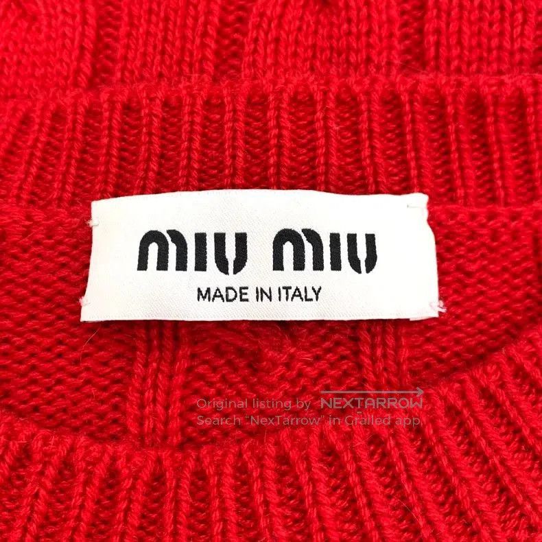 Miu Miu Miu Miu Red Logo Heart Sweater. Size US M / EU 48-50 / 2 - 5 Thumbnail