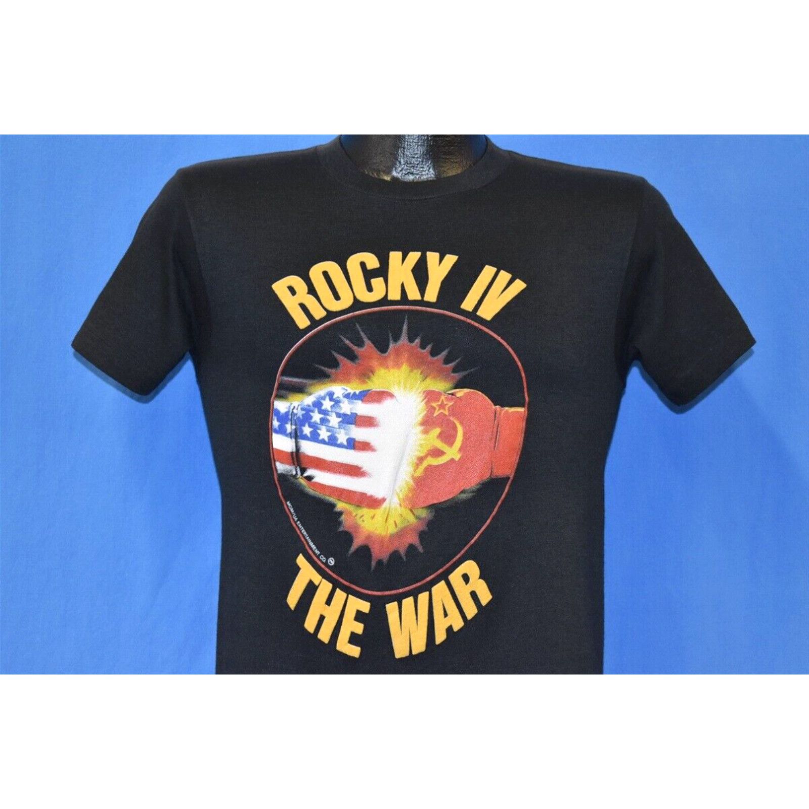 Image of Vintage VTG 80's Rocky Iv Cold War Movie 1985 Usa Soviet Union Stallone Boxing T-Shirt Xs in White 