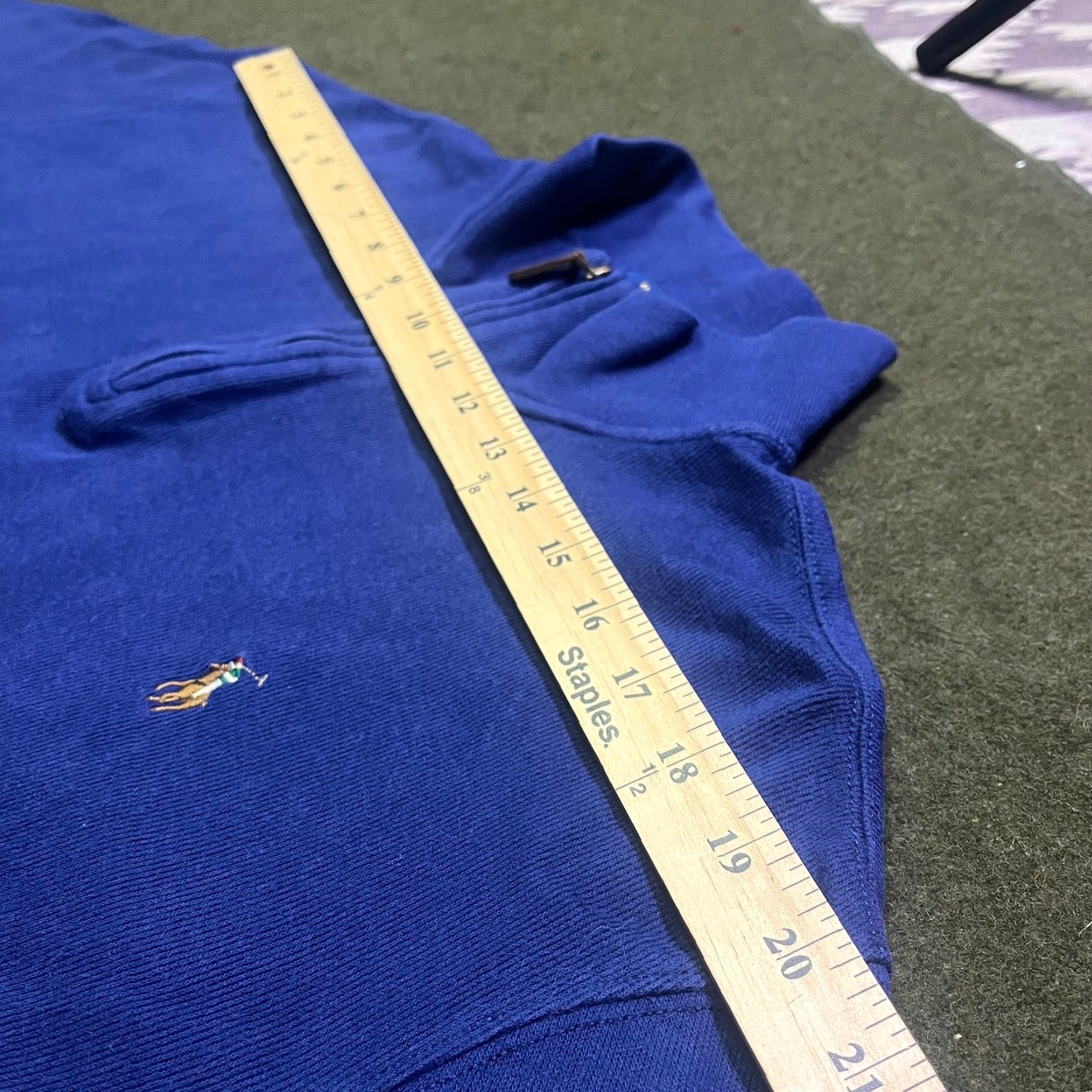Polo Ralph Lauren Polo Ralph Lauren Mens XL Blue Slim Fit 1/4 Zip Estate Rib Pullover Knit Pony Logo Sweatshirt Sweater N/A Size US XL / EU 56 / 4 - 3 Thumbnail