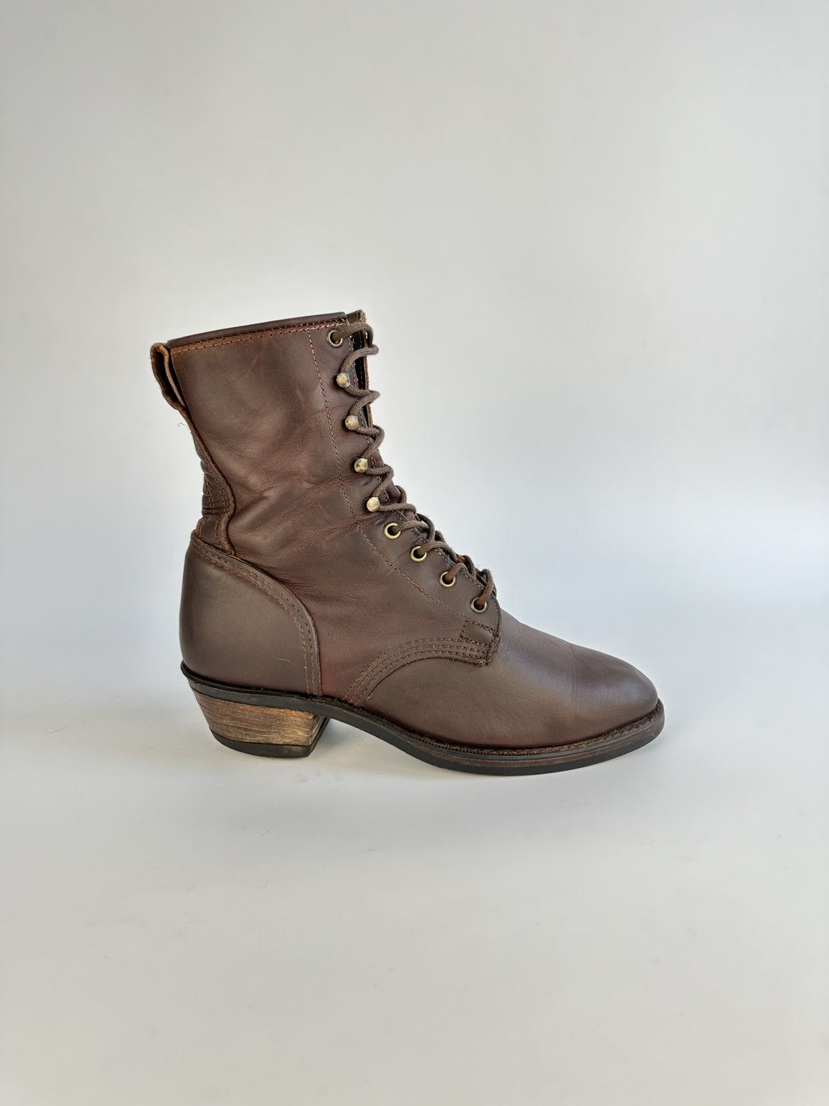 Durango Durango 10M Leather Packer Boots Lace Up Western Vibram Sole Size US 10 / IT 40 - 9 Thumbnail