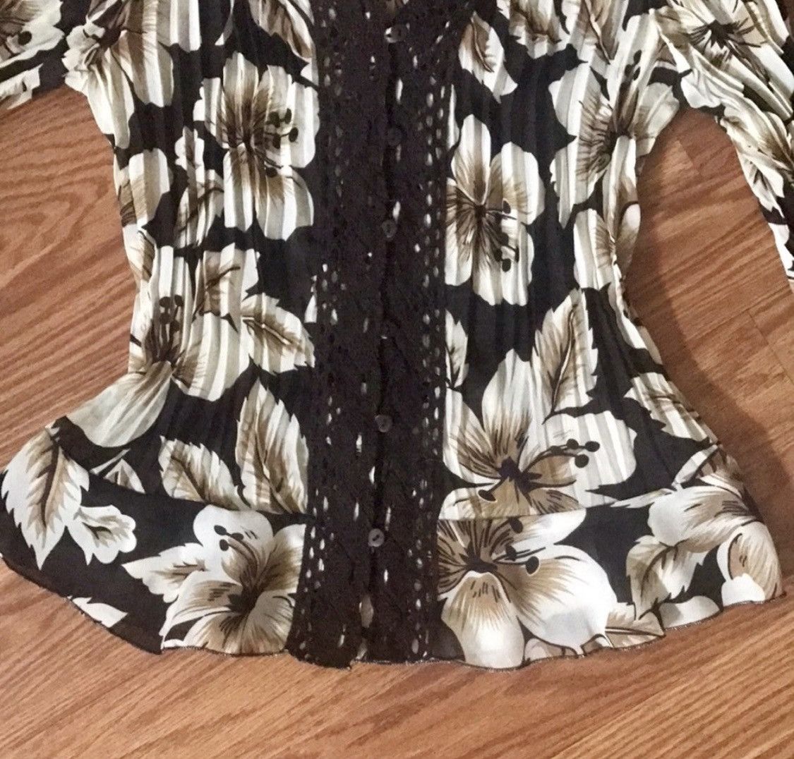 Other ALLISON TAYLOR FLORAL BUTTON UP BELL SLEEVE BLOUSE TOP Size S / US 4 / IT 40 - 6 Thumbnail
