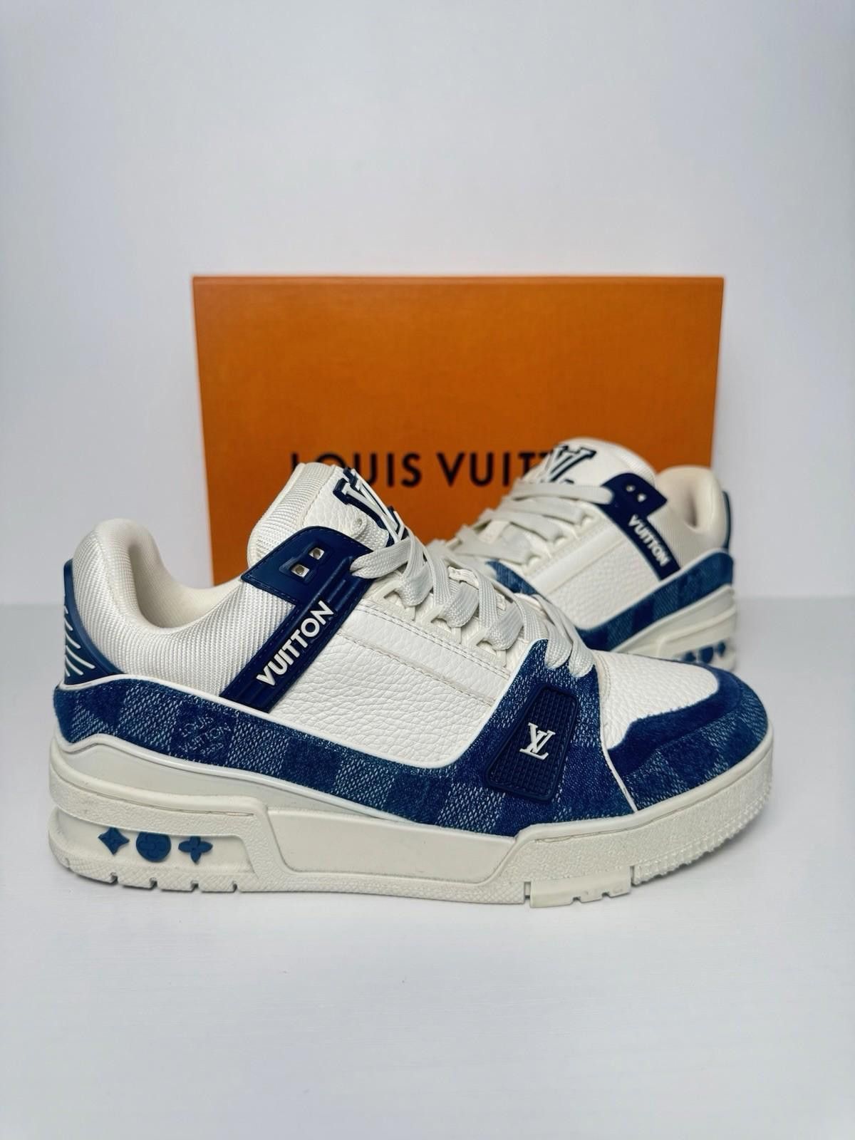 Louis Vuitton Louis Vuitton LV Trainer Blue Denim Women’s SZ 5 US (LV 3) Size US 5 / IT 35 - 1 Thumbnail