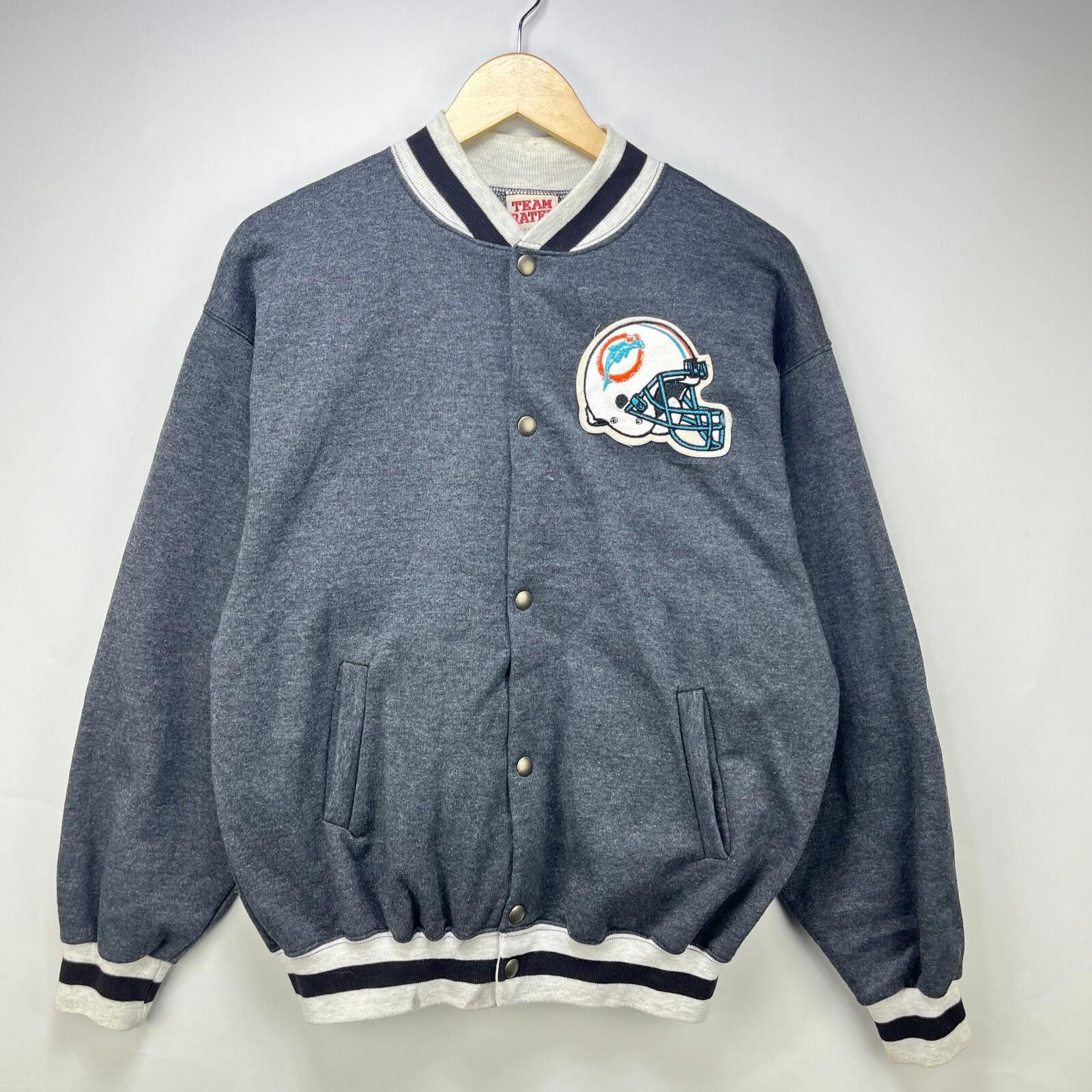 Other Vintage 90s Miami Dolphins Varsity Style Jacket Sweat Medium Size ONE SIZE - 1 Thumbnail