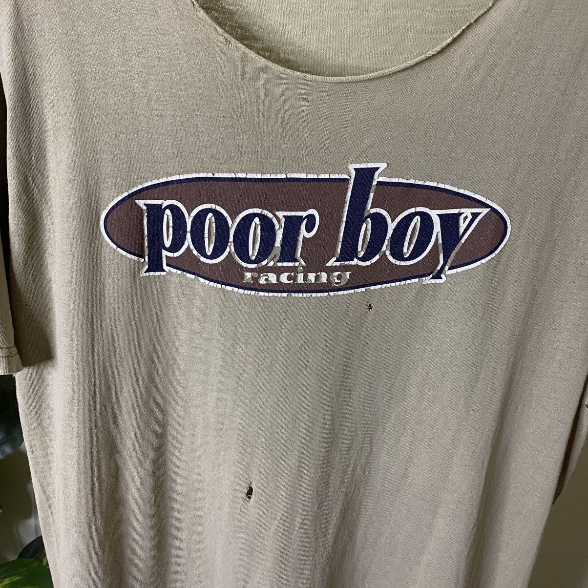 Vintage 1990s Poor Boy Racing Thrashed T Shirt Size US L / EU 52-54 / 3 - 5 Thumbnail