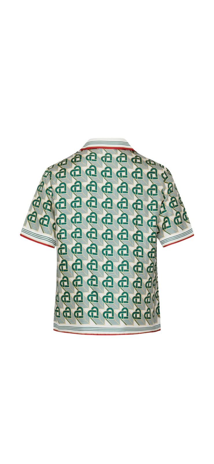 image of Casablanca Cuban Collar Short Sleeve Shirt in Green, Men's (Size Large)
