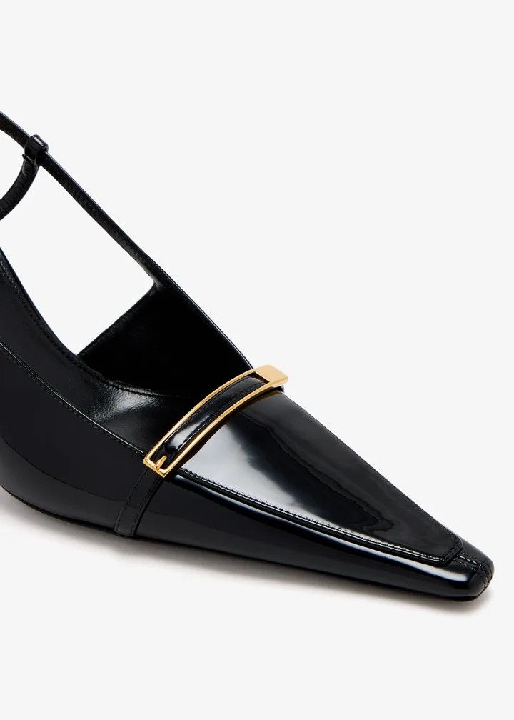 Saint Laurent Paris o1tr1nto0426 806129 Jacqueline Slingback Pumps in Patent Size US 8.5 / IT 38.5 - 2 Thumbnail