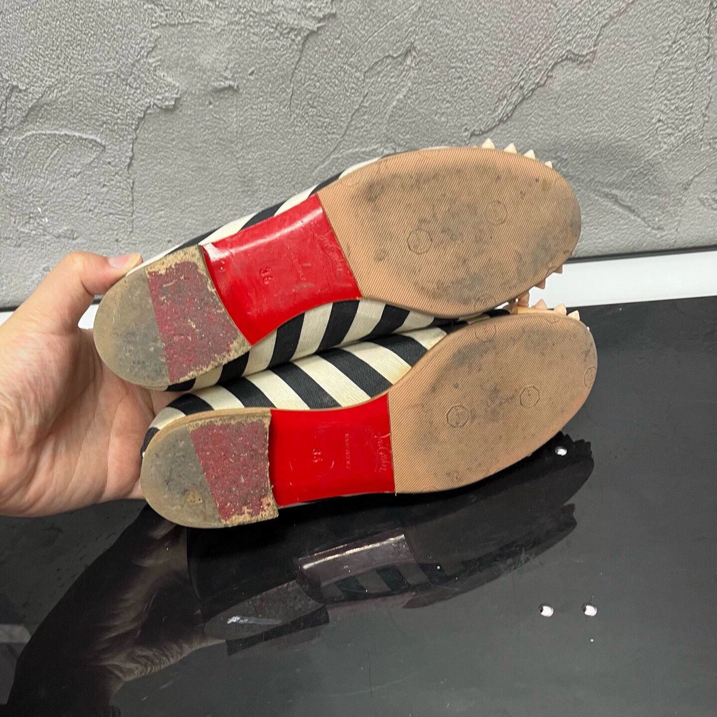 Christian Louboutin Christian Louboutin Embroidered Riveted Loafer 36 98 Light Size US 5 / IT 35 - 6 Thumbnail