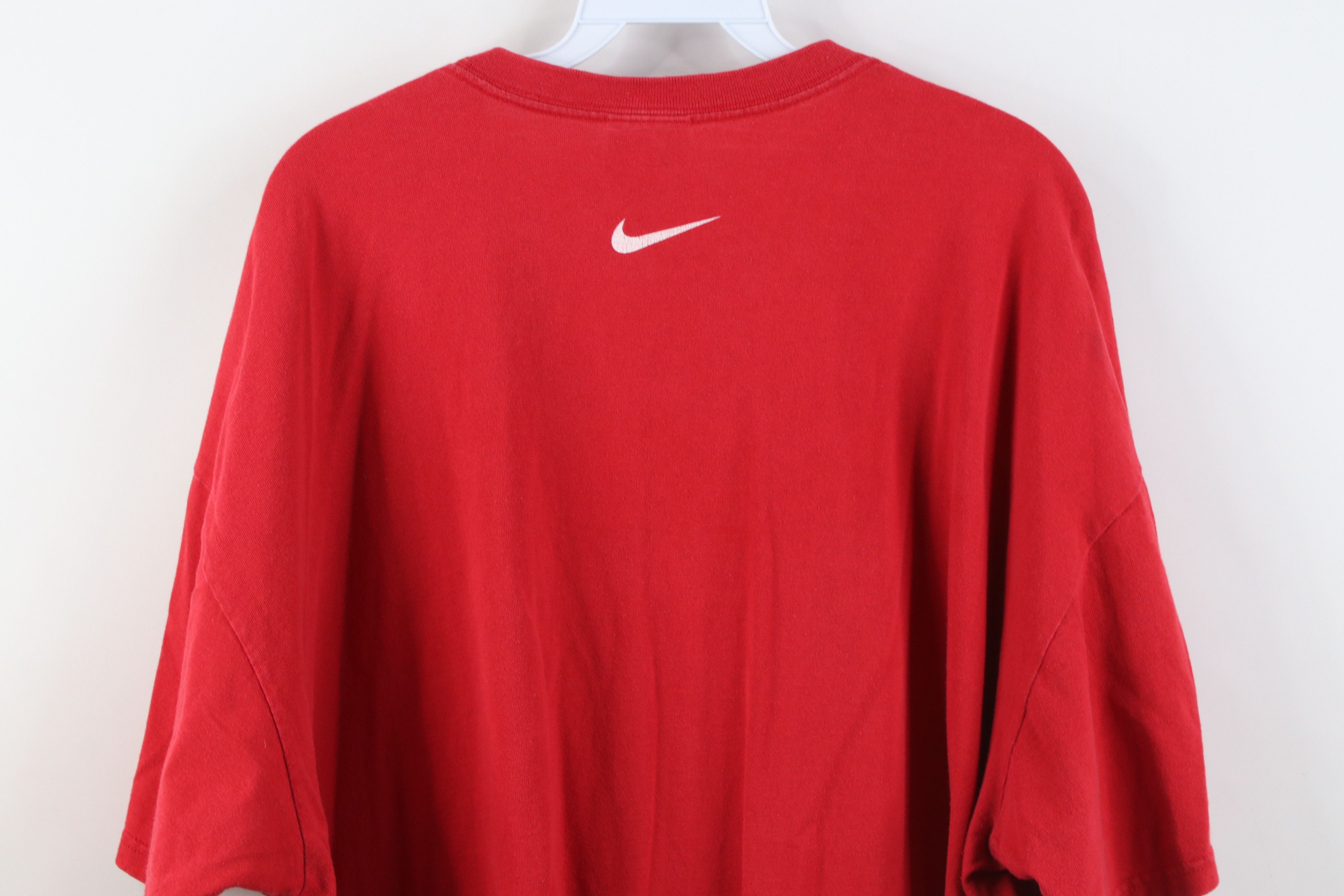 Nike Vintage Nike Spell Out Rubber Box Logo T-Shirt Red Cotton Size US XXL / EU 58 / 5 - 13 Thumbnail