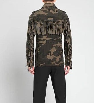 Faith Connexion Camo Parka Fringe Jacket (worn by Kardashians) Size US S / EU 44-46 / 1 - 2 Thumbnail
