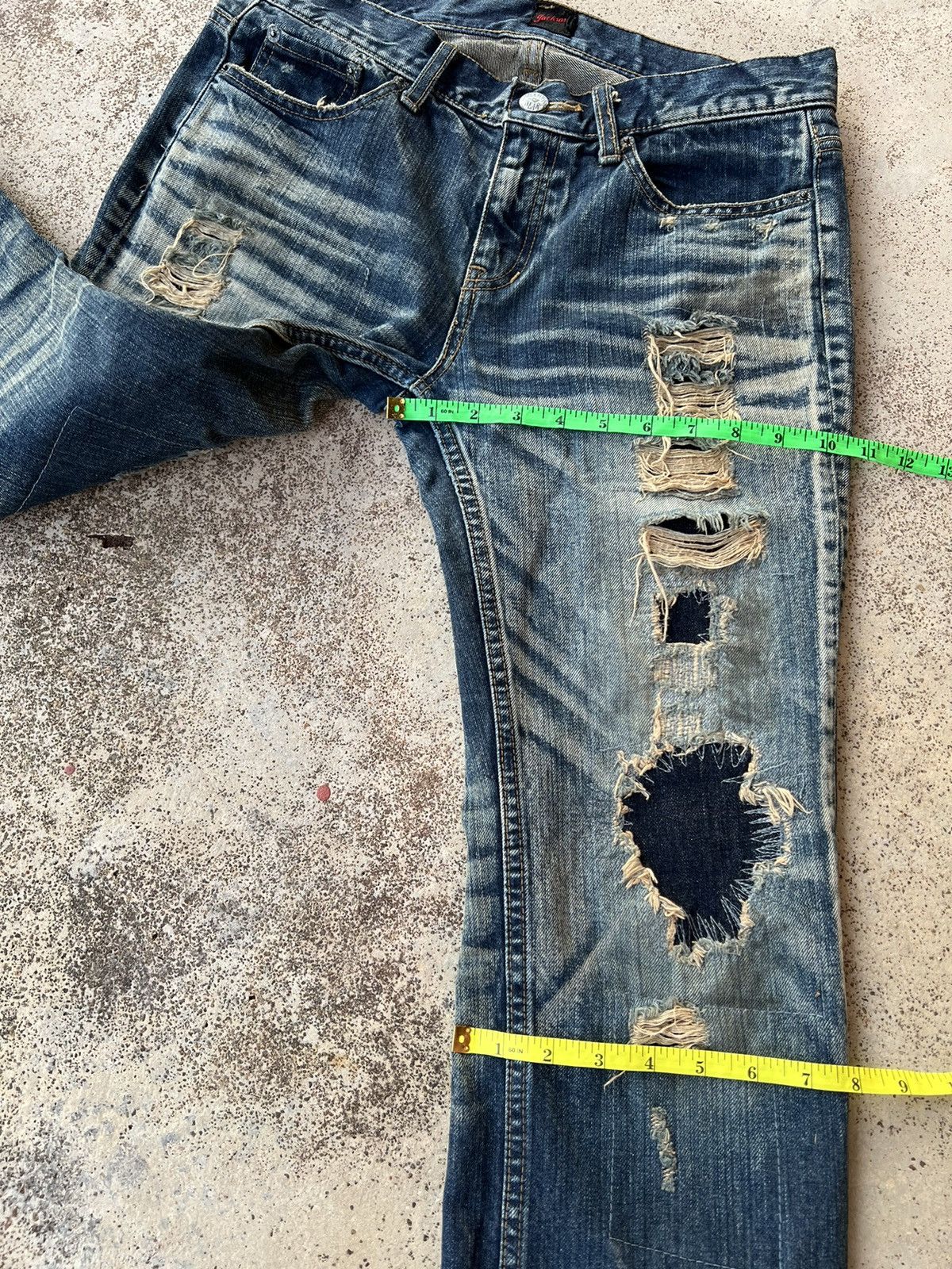 If Six Was Nine × JACKROSE JACK ROSE DISTRESSED RIPPED PUNK JEANS Size US 31 - 14 Thumbnail