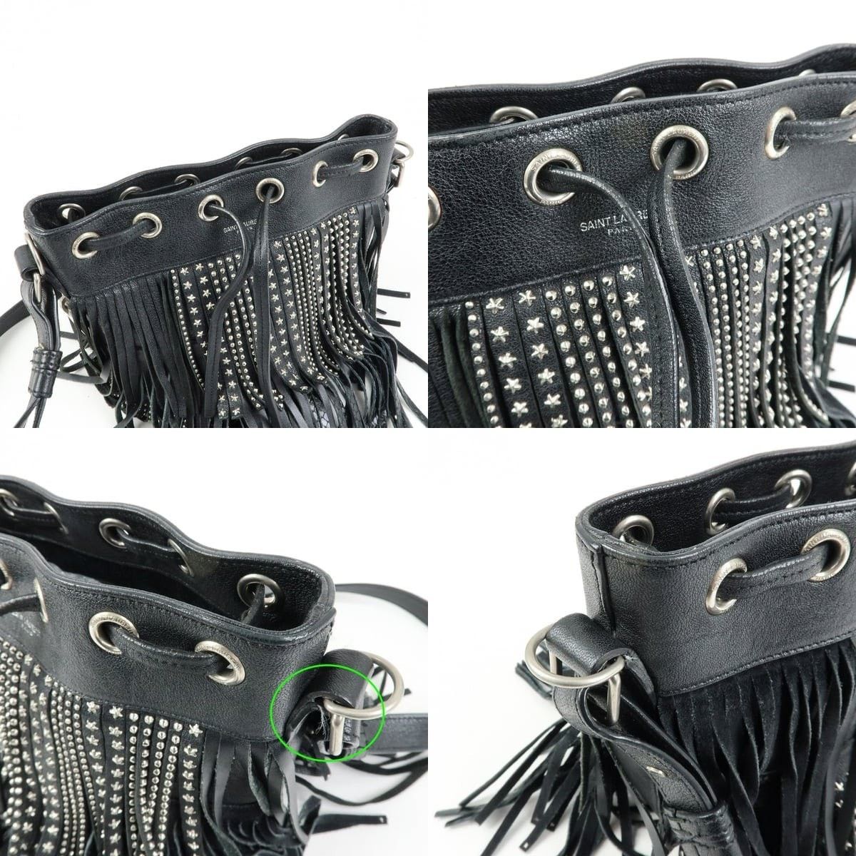 Saint Laurent Paris Saint Laurent Studded Fringe Calfskin Bucket Bag Size ONE SIZE - 6 Thumbnail
