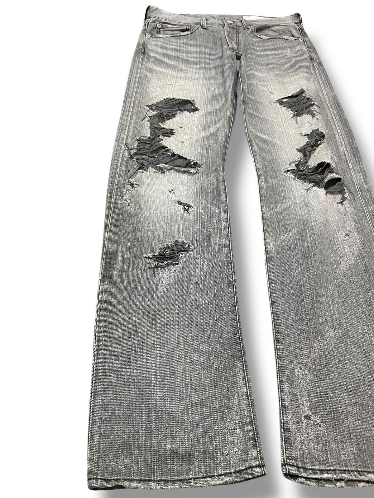 Japanese Brand Vintage Soul Of Freedom Curvy Leg Distressed Denim Size US 32 / EU 48 - 3 Thumbnail