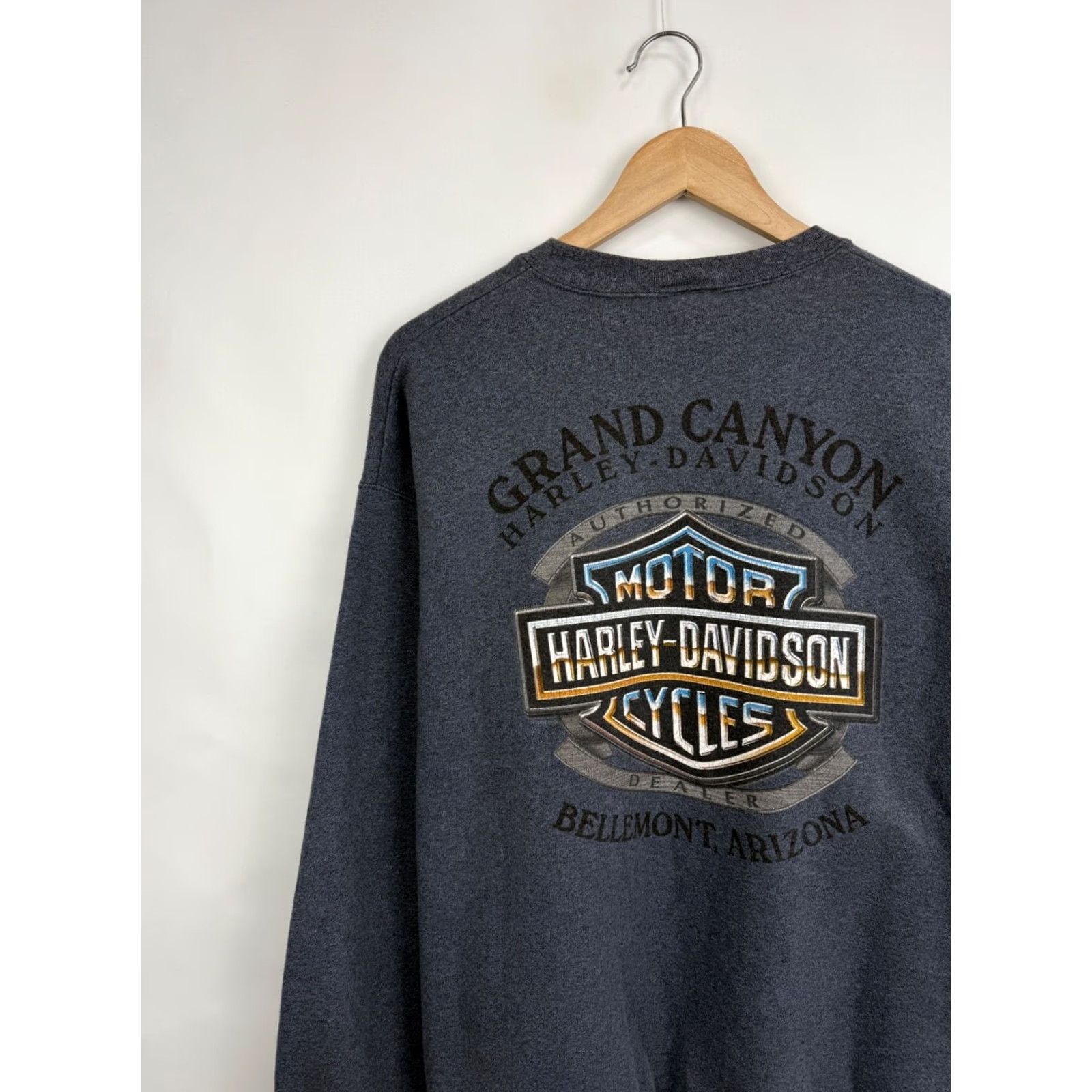 Harley Davidson VINTAGE Harley-Davidson Sweatshirt Shirt Mens L Blue Grand Canyon Arizona Y2K" Size US L / EU 52-54 / 3 - 4 Thumbnail