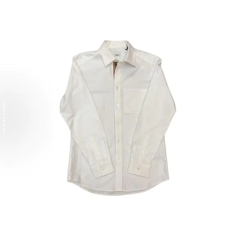 Burberry Burberry Men's Long Sleeve White Logo Shirt Size US L / EU 52-54 / 3 - 1 Thumbnail