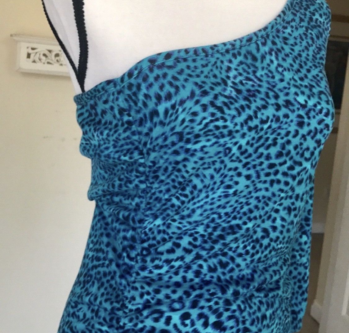 Other URBAN ROSE ONE SLEEVE LEOPARD ANIMAL PRINT TUNIC TOP Size L / US 10 / IT 46 - 6 Thumbnail