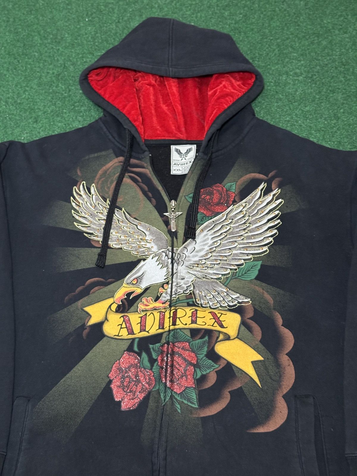 Avirex Vintage Y2K Avirex Hip Hop Grunge Baggy Skater Hoodie Size US XXL / EU 58 / 5 - 2 Thumbnail