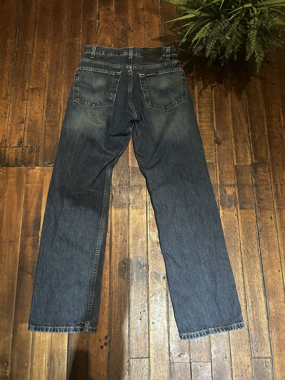 image of 90's Harley Davidson Motorcycle Jeans in Blue, Men's (Size 29)