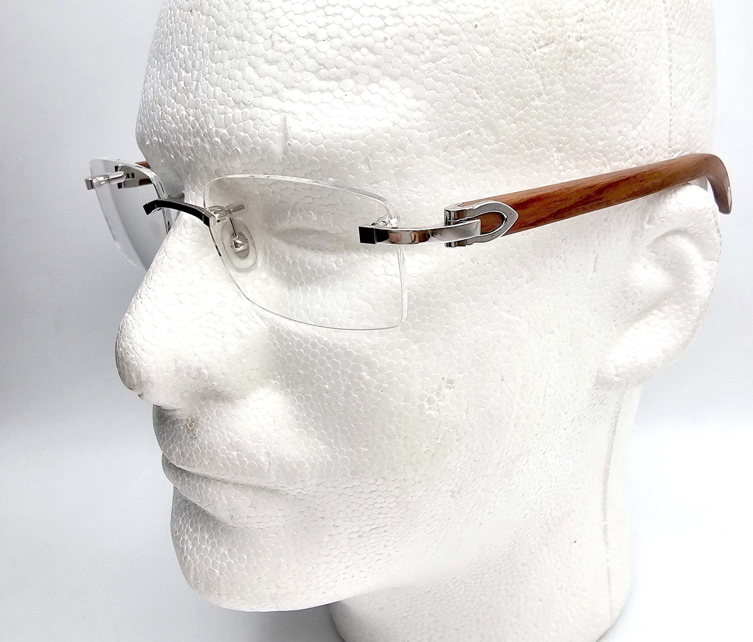 Cartier NEW! Cartier Ibiza Wood Silver Glasses CT00520 Size ONE SIZE - 15 Thumbnail