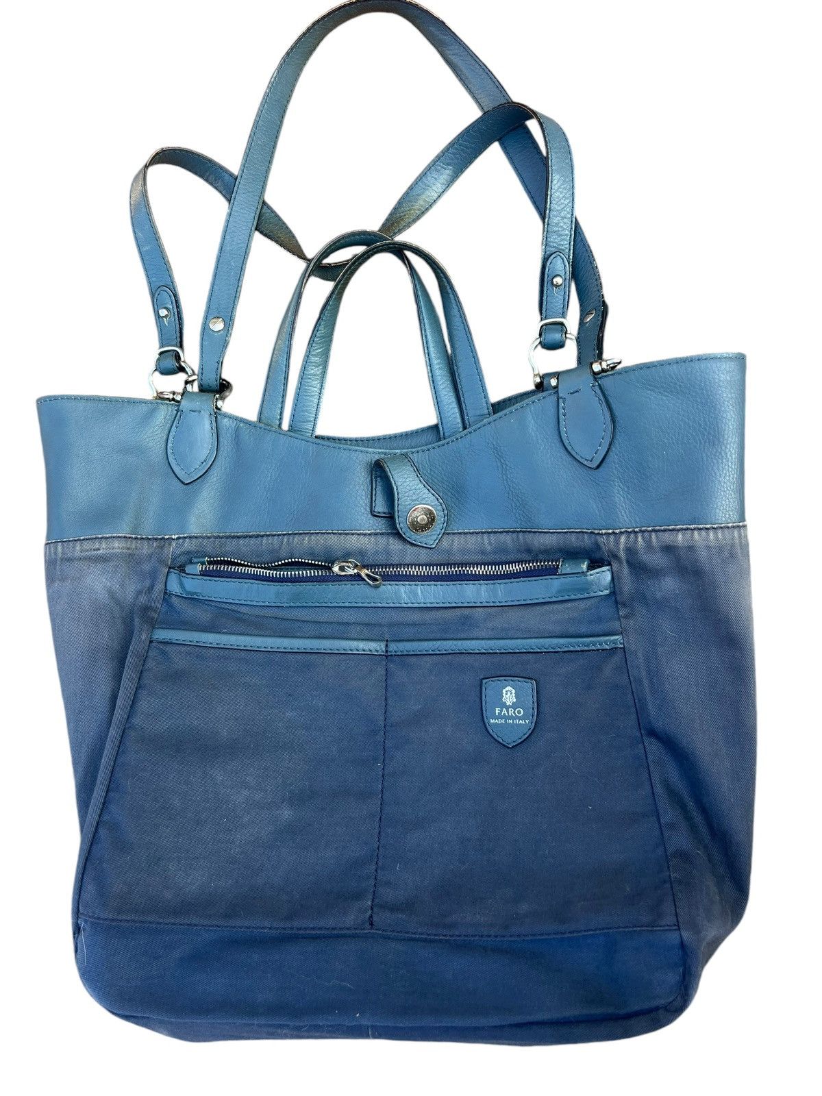 Leather FARO Japan Distressed Patina Leather 2 Way Tote Bag Size ONE SIZE - 21 Thumbnail