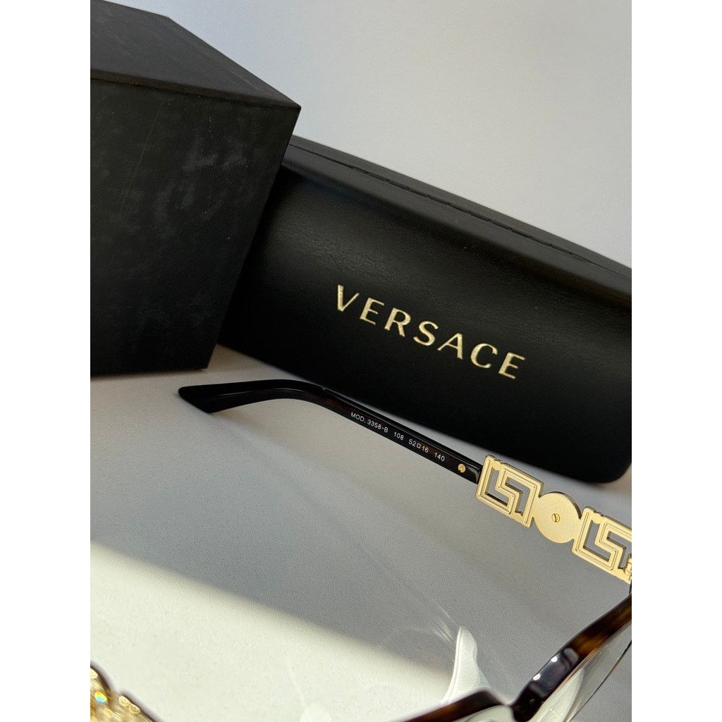 Versace NEW Versace VE3358-B Brown Crystal Strass Oversized Frames Size ONE SIZE - 4 Thumbnail