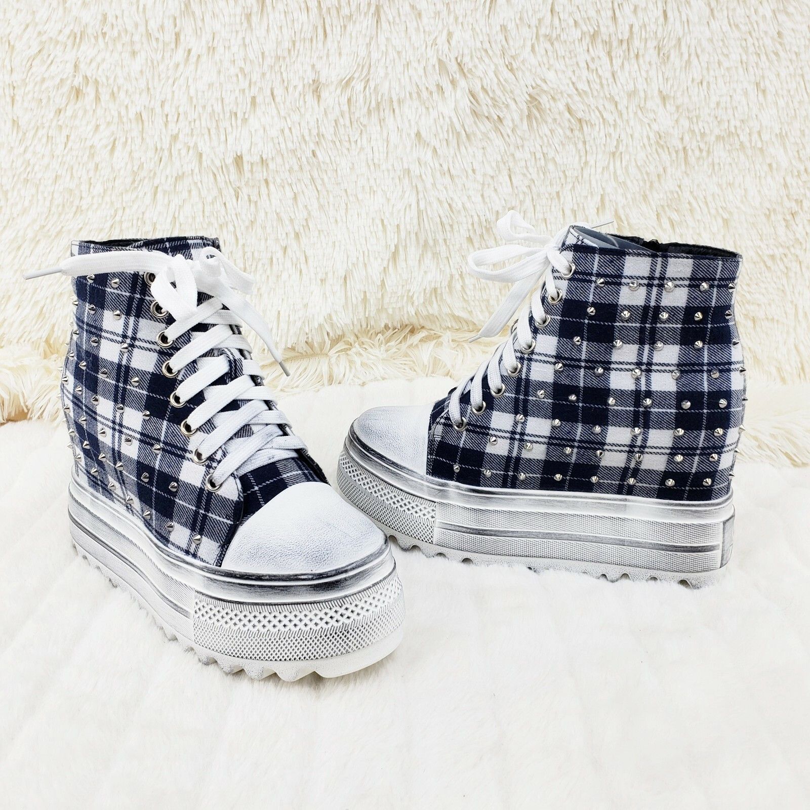 Alexander Wang Wang Cherry Bomb Platform Sneaker Ankle Boots White Navy Pla Size US 6 / IT 36 - 4 Thumbnail