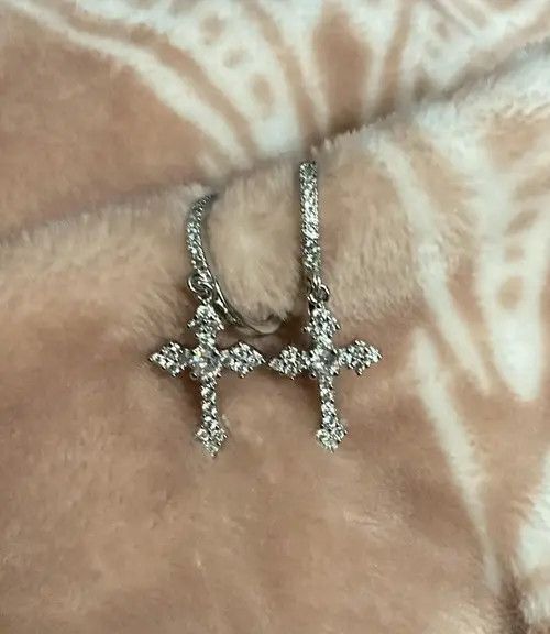 Jewelry Sachiko x Miori Crystal Cross earrings （1pairs） Size ONE SIZE - 4 Thumbnail