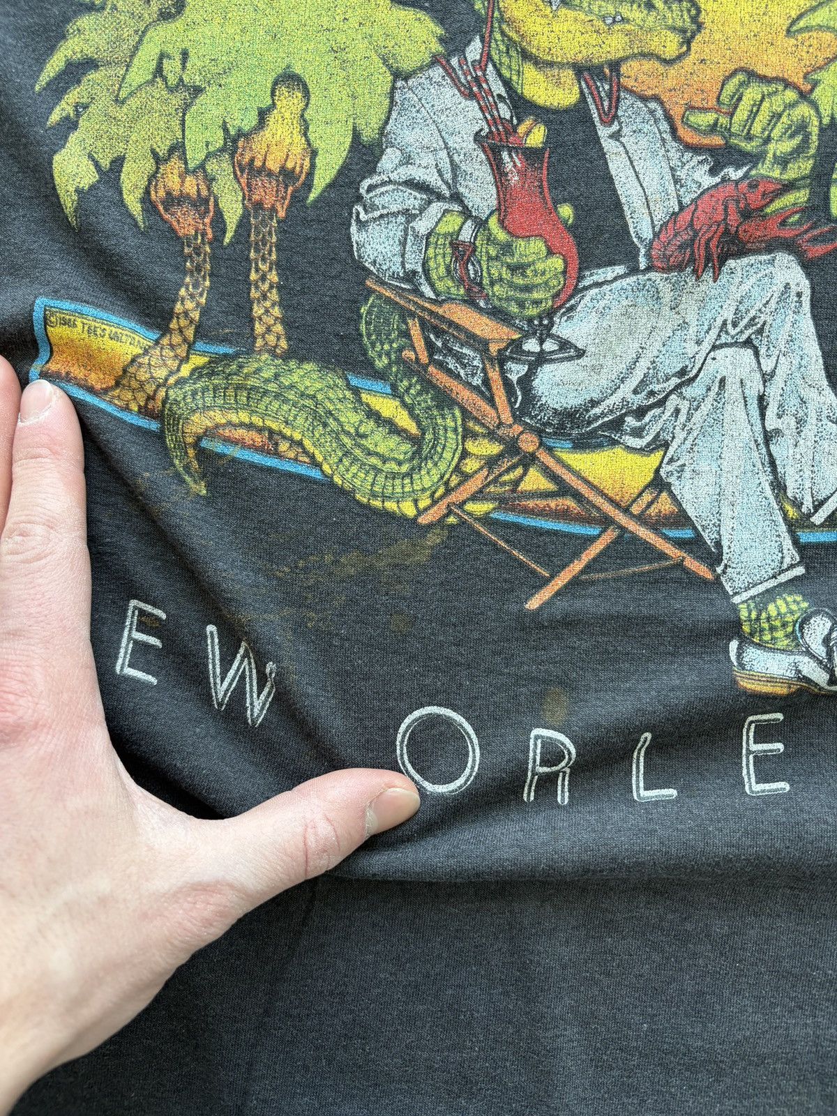 Vintage Vintage 80s Bayou Jacques Graphic Tee Screen Stars Size US L / EU 52-54 / 3 - 5 Thumbnail