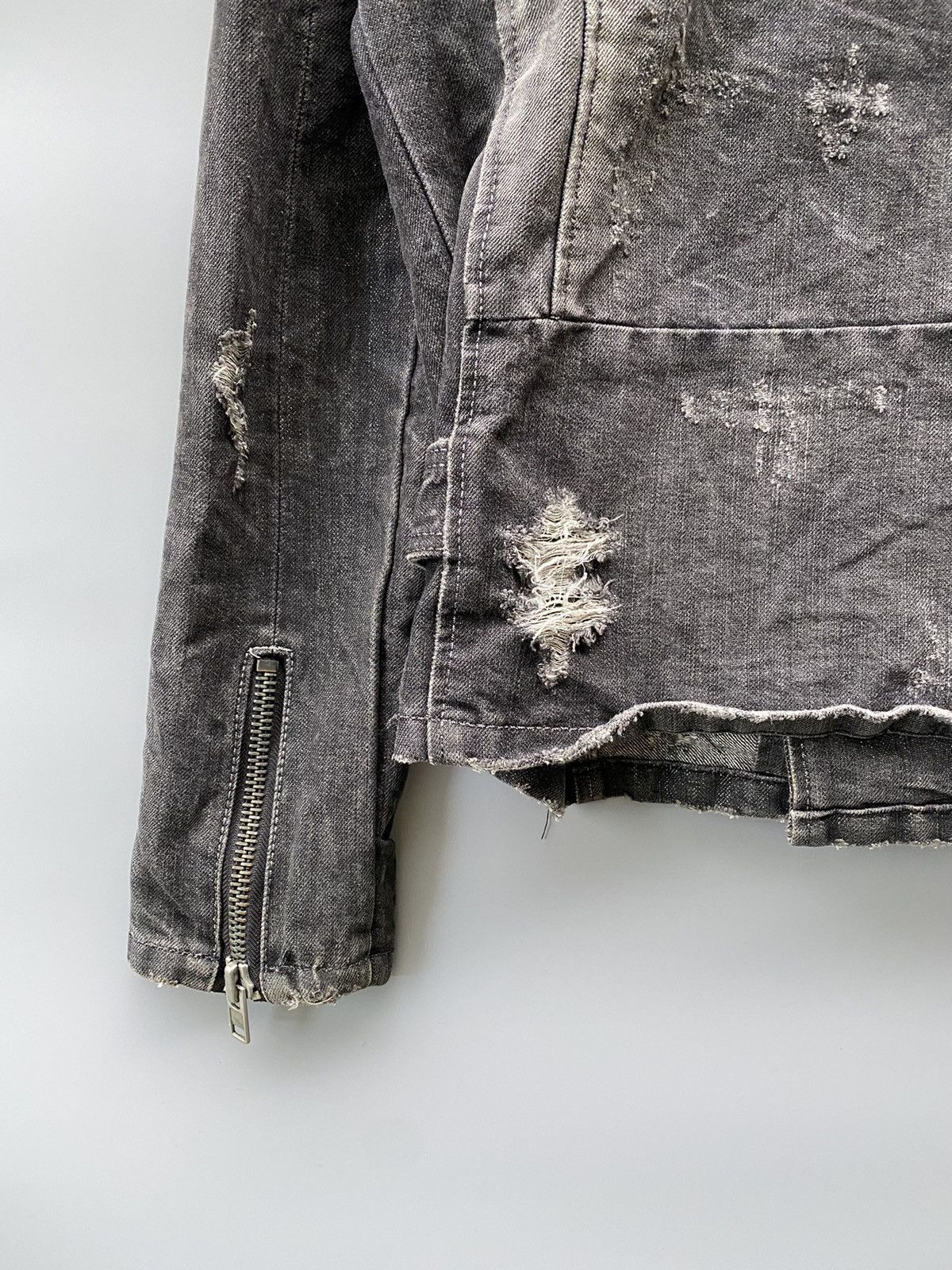 If Six Was Nine × Japanese Brand Lagust Distressed Metallic Denim Jacket Size S / US 4 / IT 40 - 2 Thumbnail