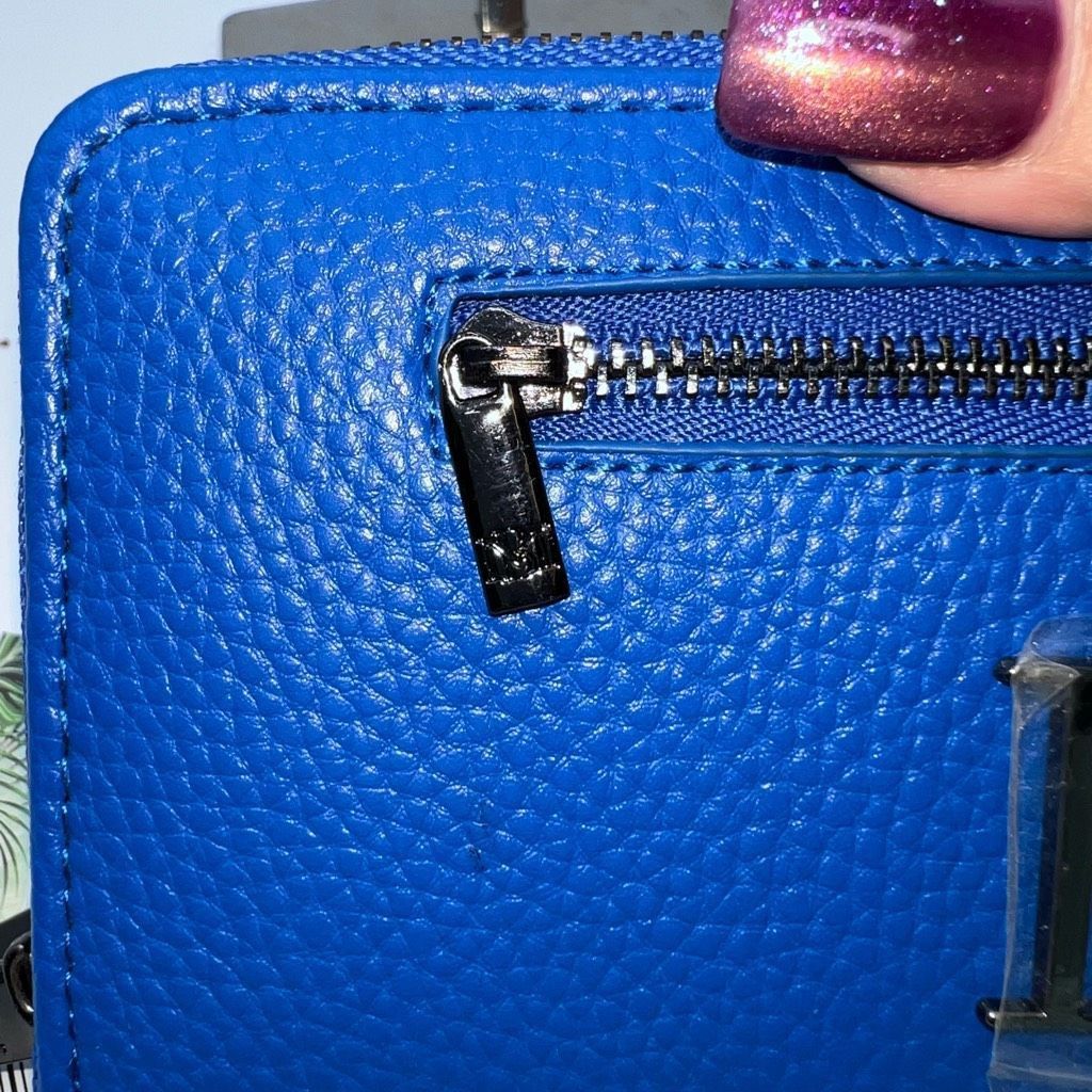 Badgley Mischka Badgly Mischka Faux Leather Long Zip around Wallet in Electric Blue Size ONE SIZE - 6 Thumbnail