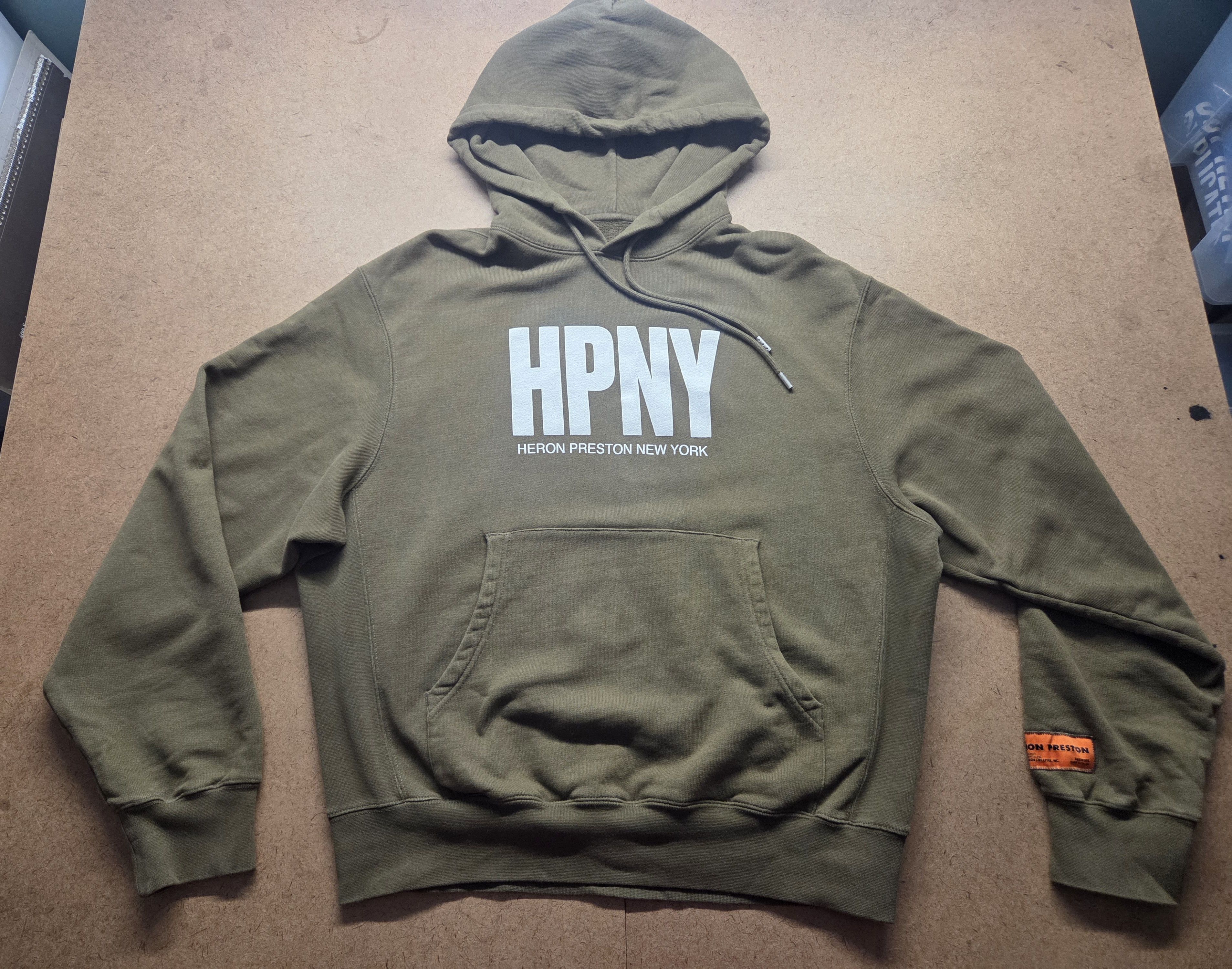 Heron Preston HPNY Hooded Sweatshirt in Olive Sz M Size US M / EU 48-50 / 2 - 1 Thumbnail