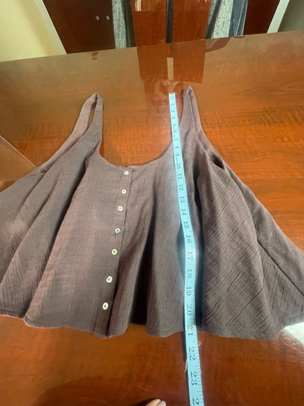Zara ZARA XXL Brown Textured Cotton Crop TankTop Boho Cottagecore Size S / US 4 / IT 40 - 6 Thumbnail