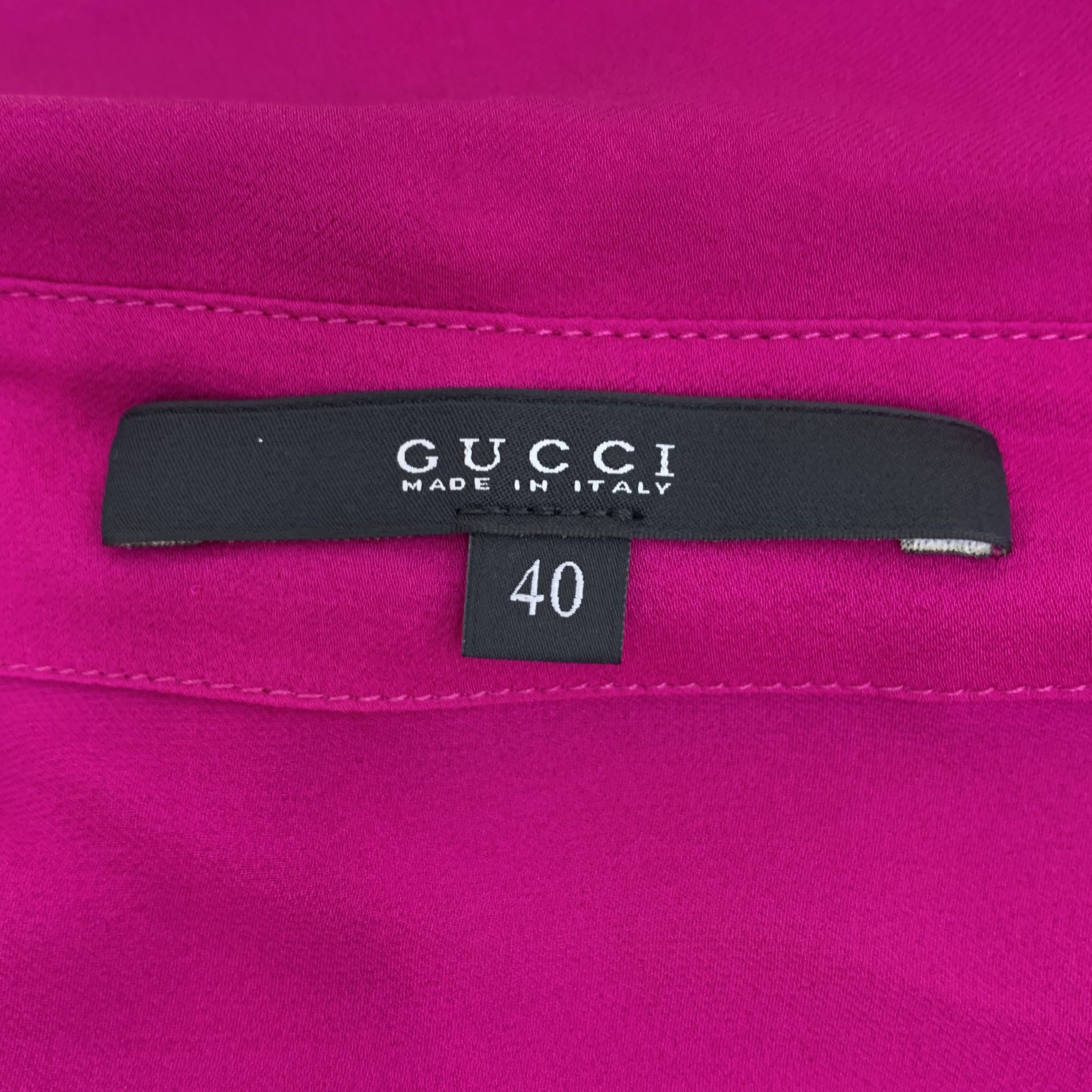 Gucci Gucci Purple Silk Bow Tie Collar Long-Sleeve Shirt (Size M) Size S / US 4 / IT 40 - 2 Thumbnail