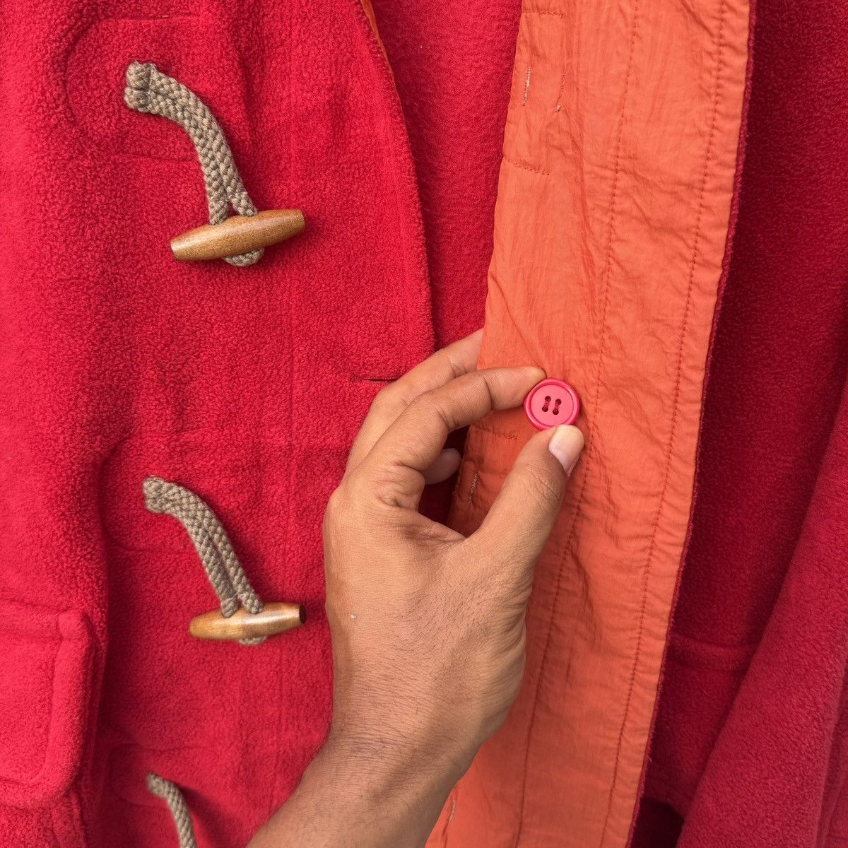 Hai Sporting Gear Vintage HAI Sporting Gear Issey Miyake Red Duffle Coat Japan Size US M / EU 48-50 / 2 - 9 Thumbnail