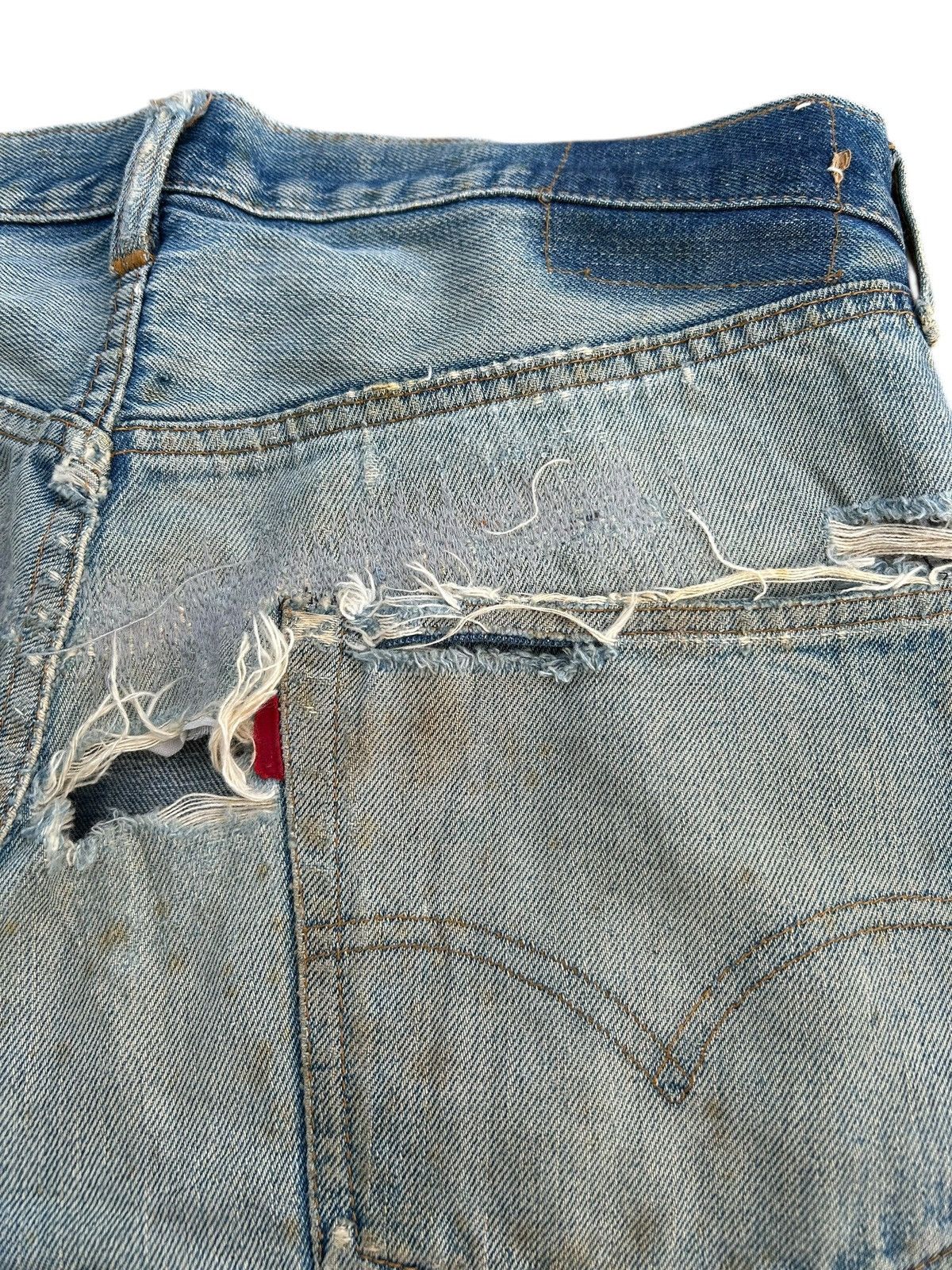 Levi's × Vintage 60s-70s THRASHED Levi's 6 Selvedge Vintage Denim Jeans Size US 32 / EU 48 - 15 Thumbnail