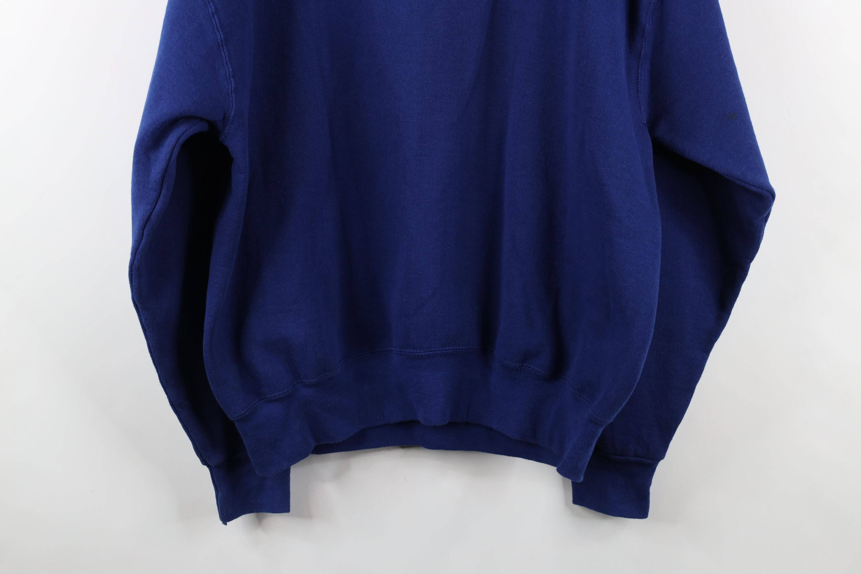 Vintage Vintage 90s Streetwear Blank Heavyweight Sweatshirt Blue USA Size US XL / EU 56 / 4 - 12 Thumbnail