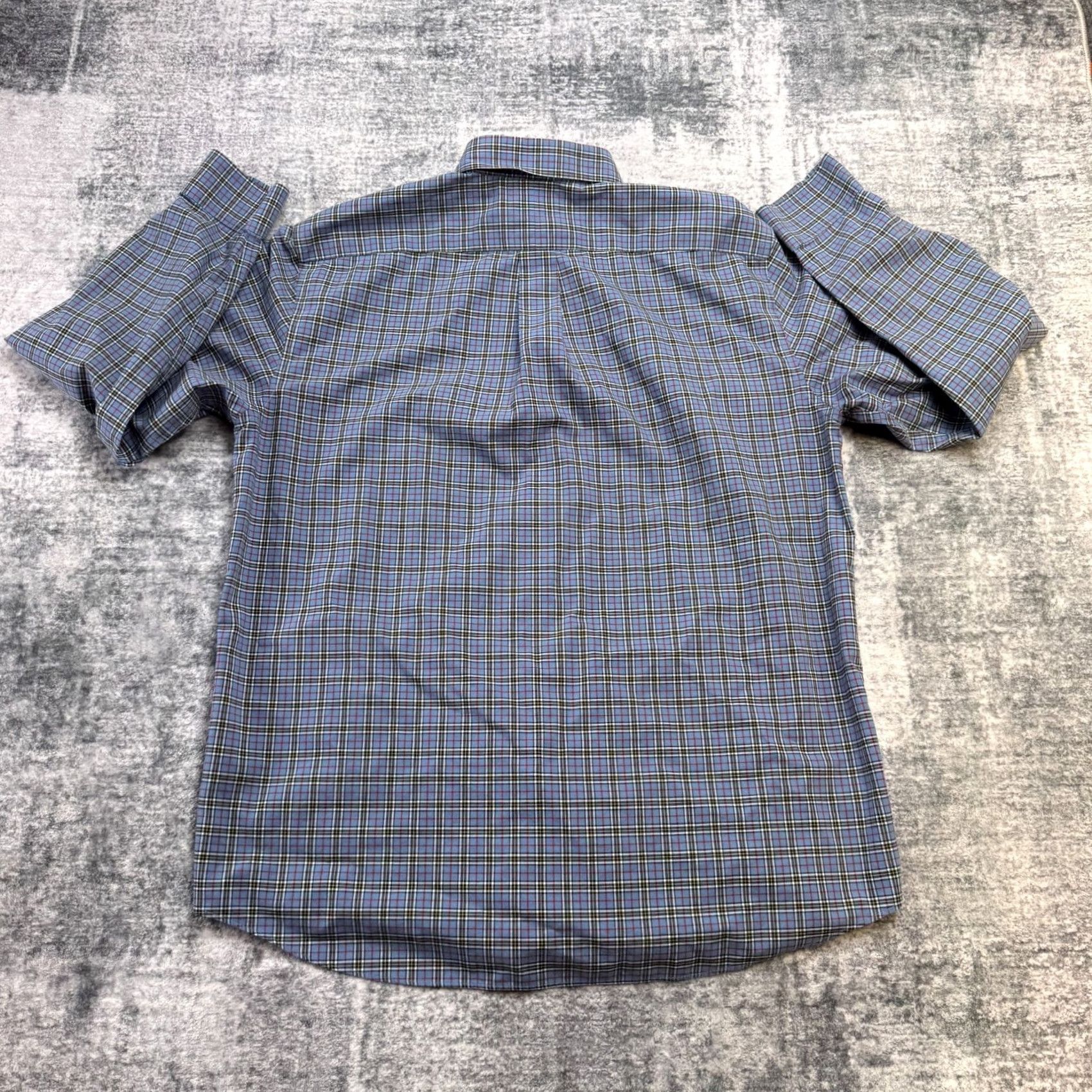 Vintage L.L. Bean Shirt Men Large Blue Tartan Plaid Wrinkle Free Cotton Button Down Office Size US L / EU 52-54 / 3 - 4 Thumbnail