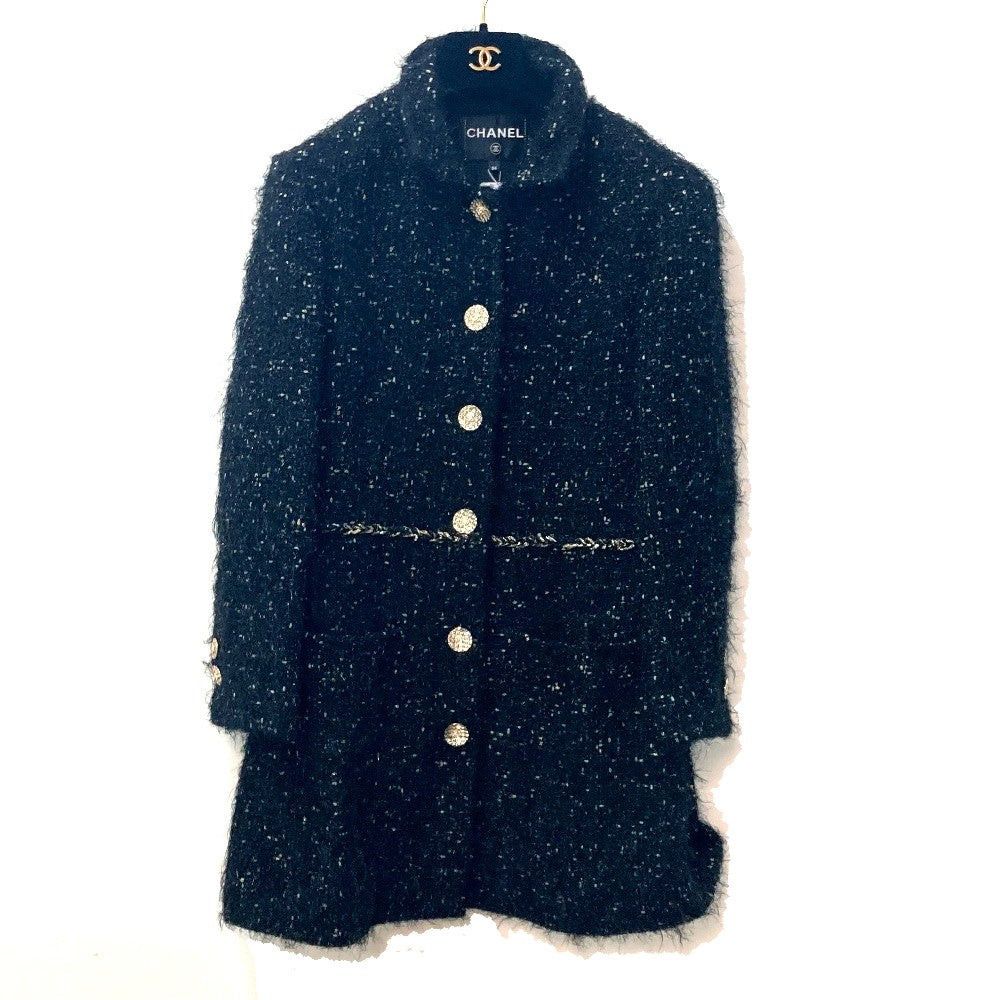 Chanel Chanel P73115 Lamé Tweed Matelasse Coma Mark Button 22A Long Sleeves Apparel (Clothing) Coat Nylon Women Black Size XS / US 0-2 / IT 36-38 - 1 Thumbnail