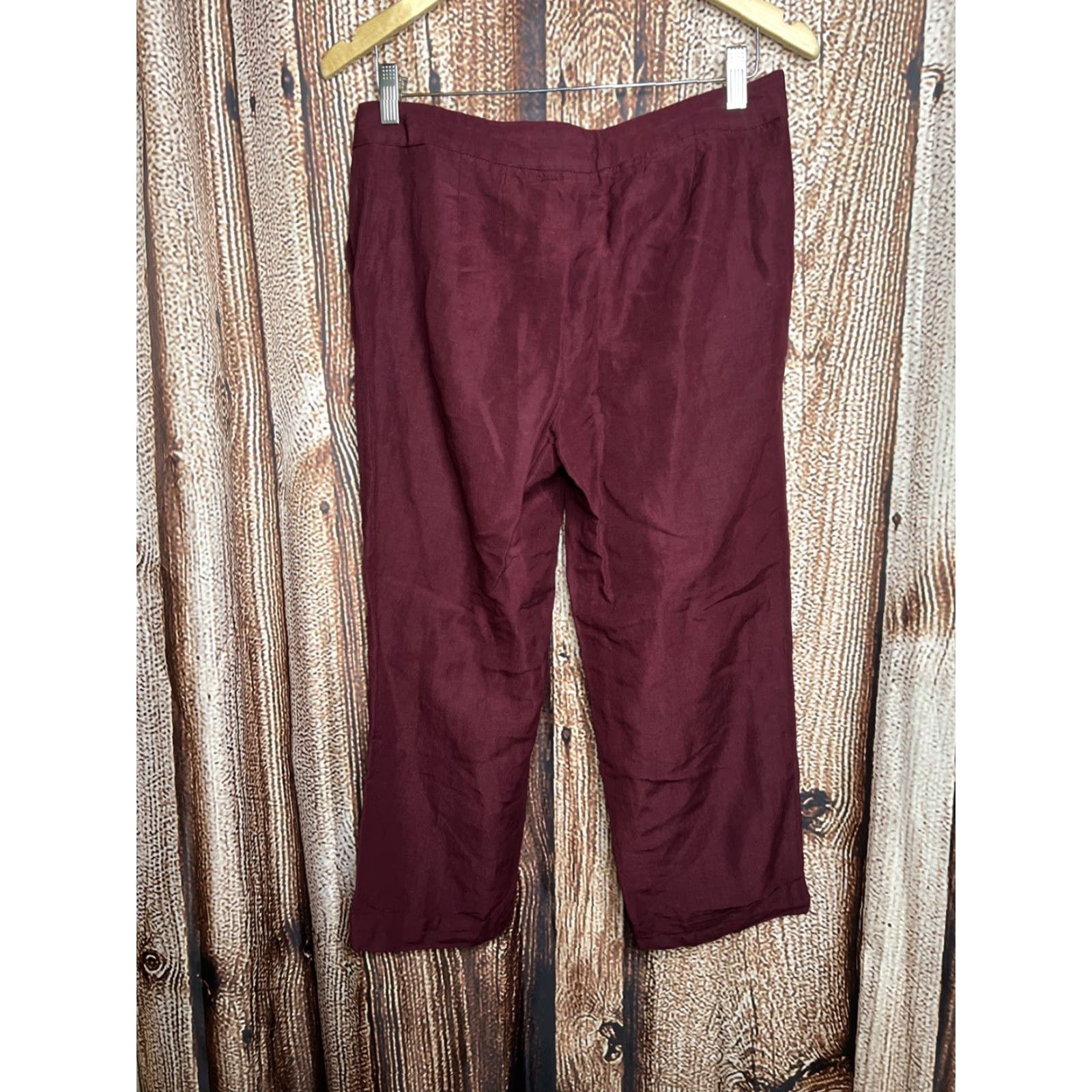 Talbots Talbots Women Pants Rayon Linen Size 4 Wide-Leg Flat Front Red Dress Pants Office Casual 31 in Inseam- 4 Regular Size 27" / US 4 / IT 40 - 3 Thumbnail