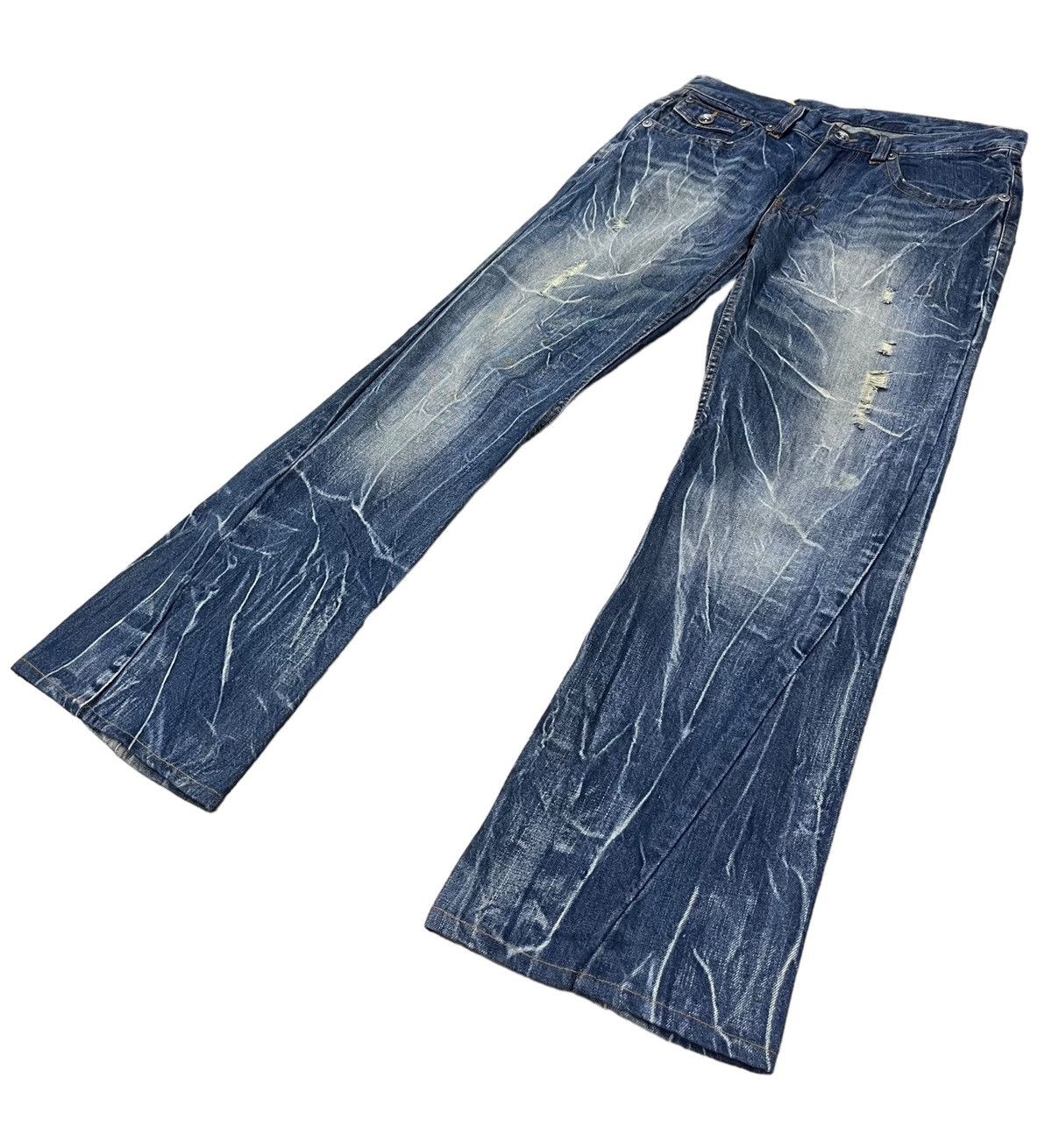 Vintage 🔥FYE💥ANTFUI PREMIUM LUXURY Distressed Punk Whiskered Flare Size US 31 - 5 Thumbnail