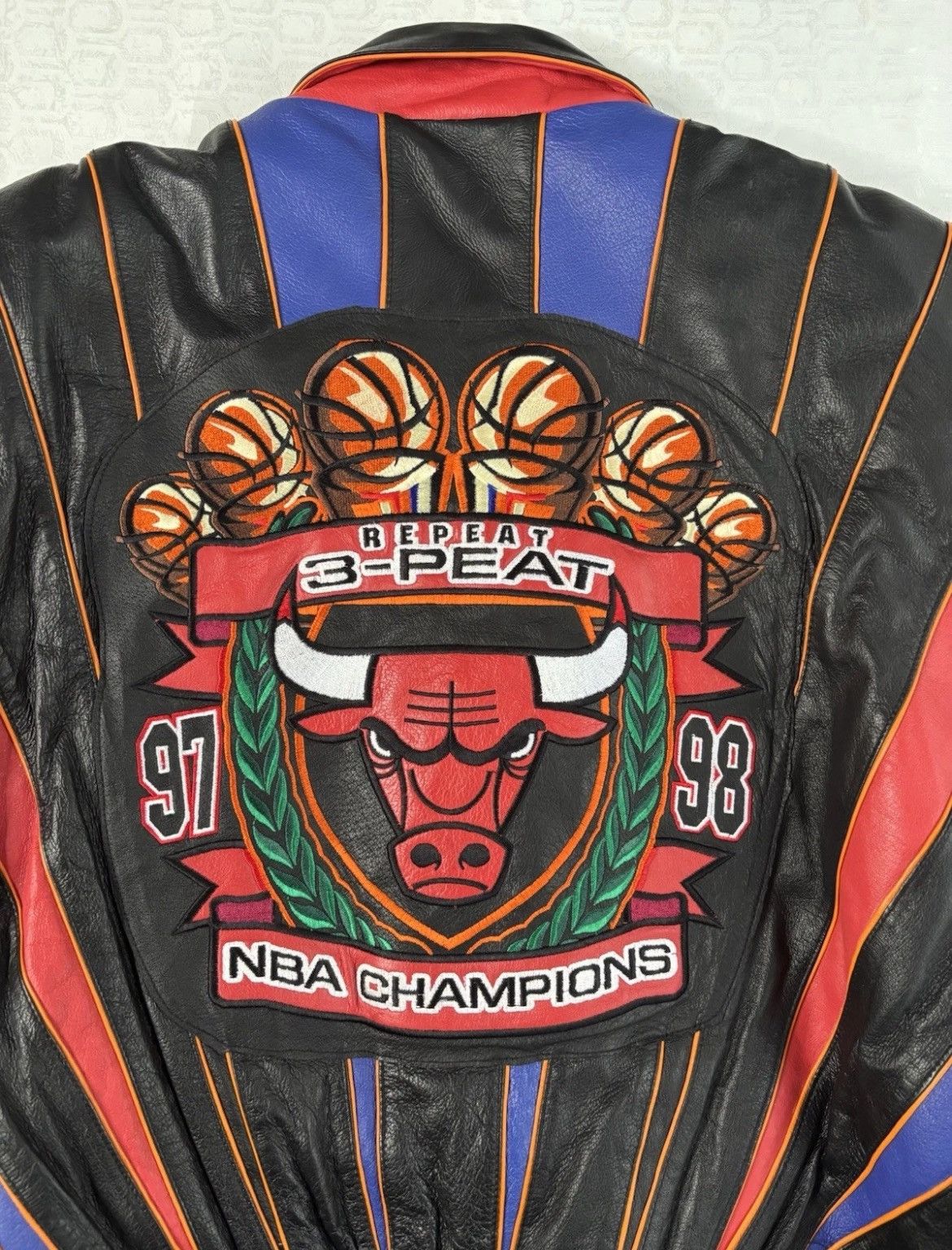 Jeff Hamilton Jeff Hamilton 1998 3-Peat Leather Jacket Size US XXL / EU 58 / 5 - 2 Thumbnail