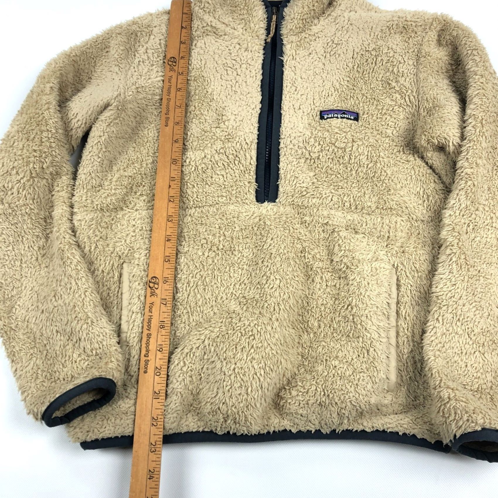 Patagonia Patagonia Los Gatos Hooded Pullover Womens XS Fleece Khaki Beige Logo Zipper Active Outdoor Jacket Size XS / US 0-2 / IT 36-38 - 4 Thumbnail