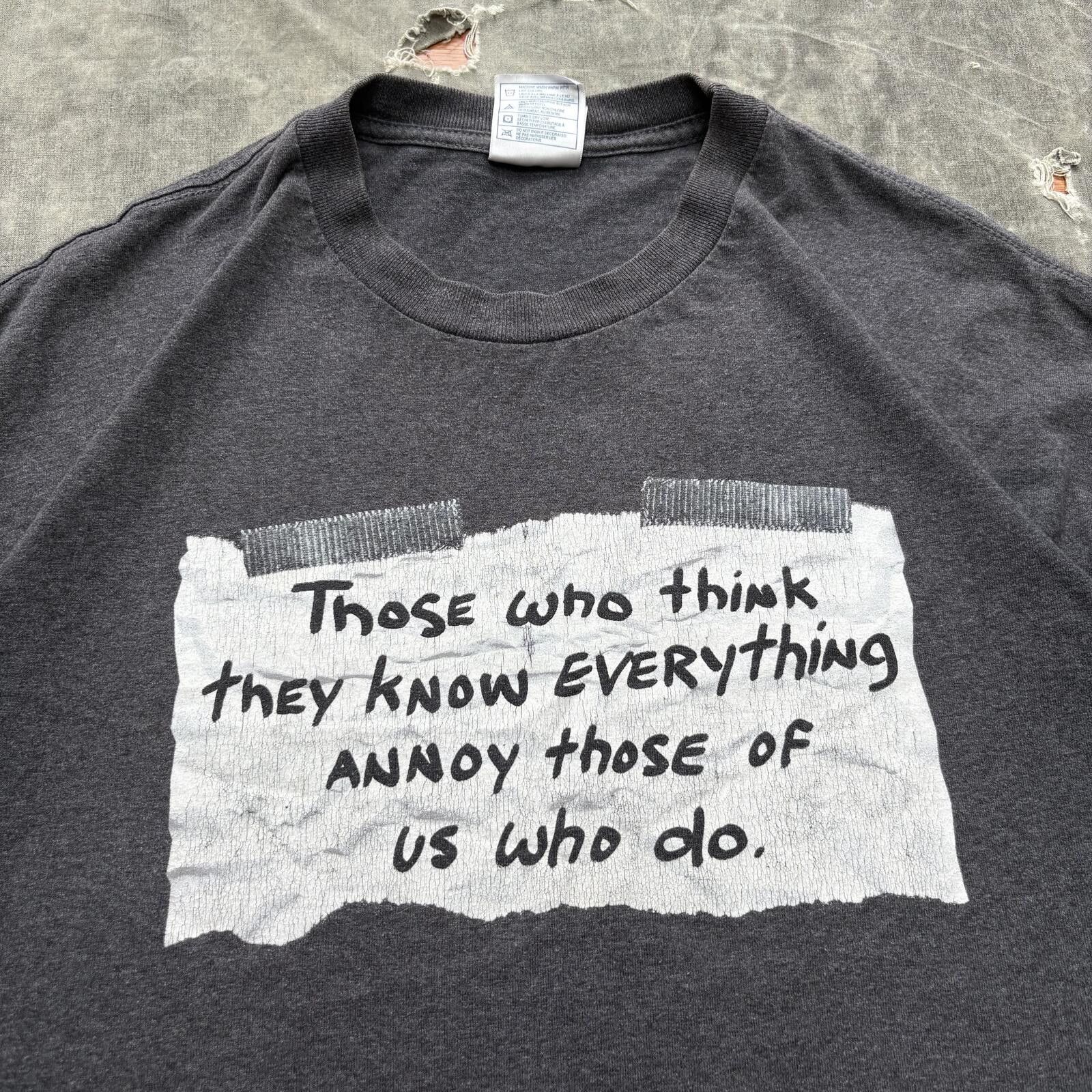 Vintage Vintage Y2K Know It All Annoying Funny Joke Humorous Shirt Size US XL / EU 56 / 4 - 2 Thumbnail