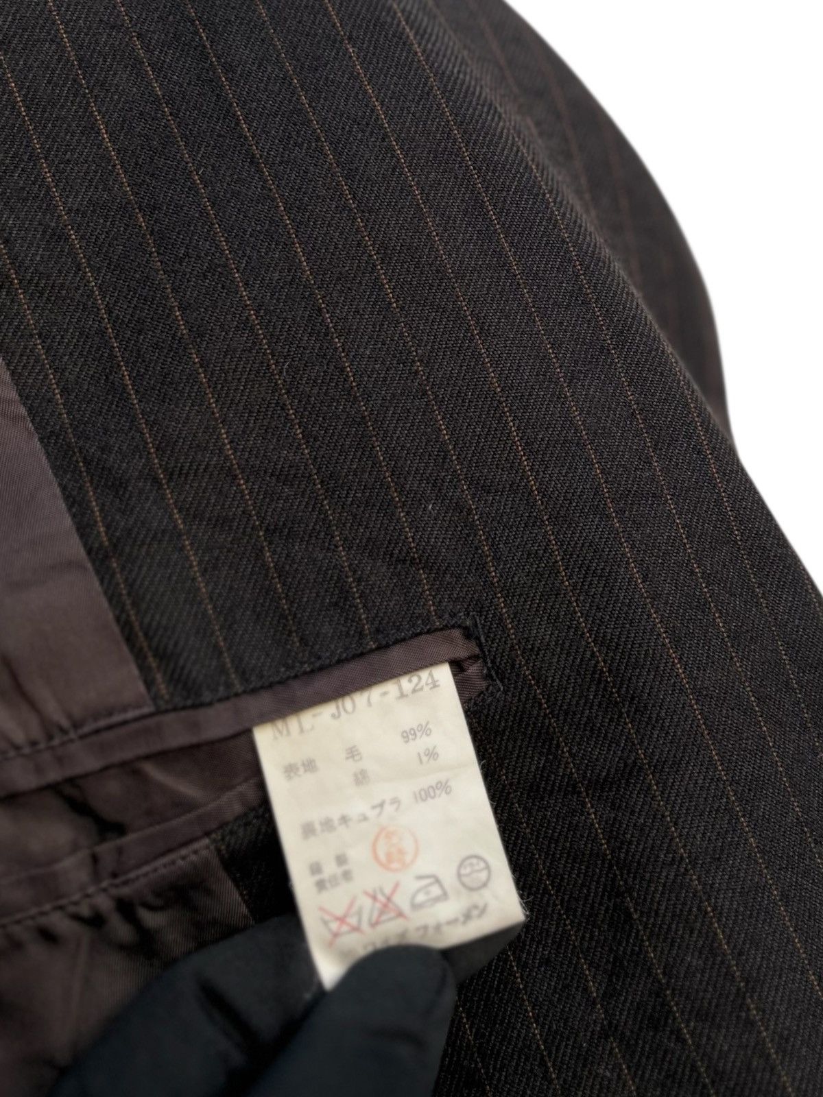 Yohji Yamamoto Y’s For Men Brown Striped Black Tailored Jacket Size US M / EU 48-50 / 2 - 10 Thumbnail