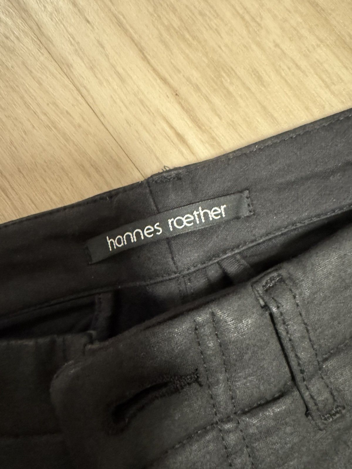hannes roether Hannes Roether Coated Black Trousers – Size 34 US Size US 34 / EU 50 - 5 Thumbnail