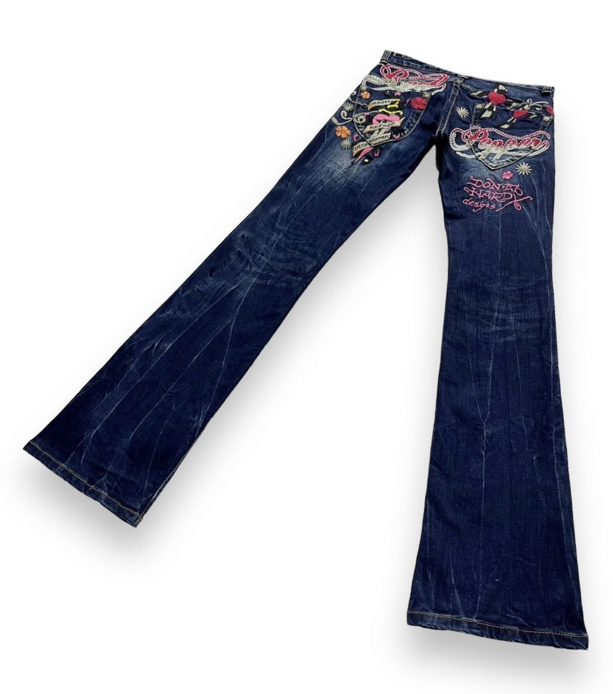 Ed Hardy ART TATTOO WEAR🔥RED PEPPER x ED HARDY Stretched Denim FLARE Size 25" / US 0 / IT 36 - 4 Thumbnail