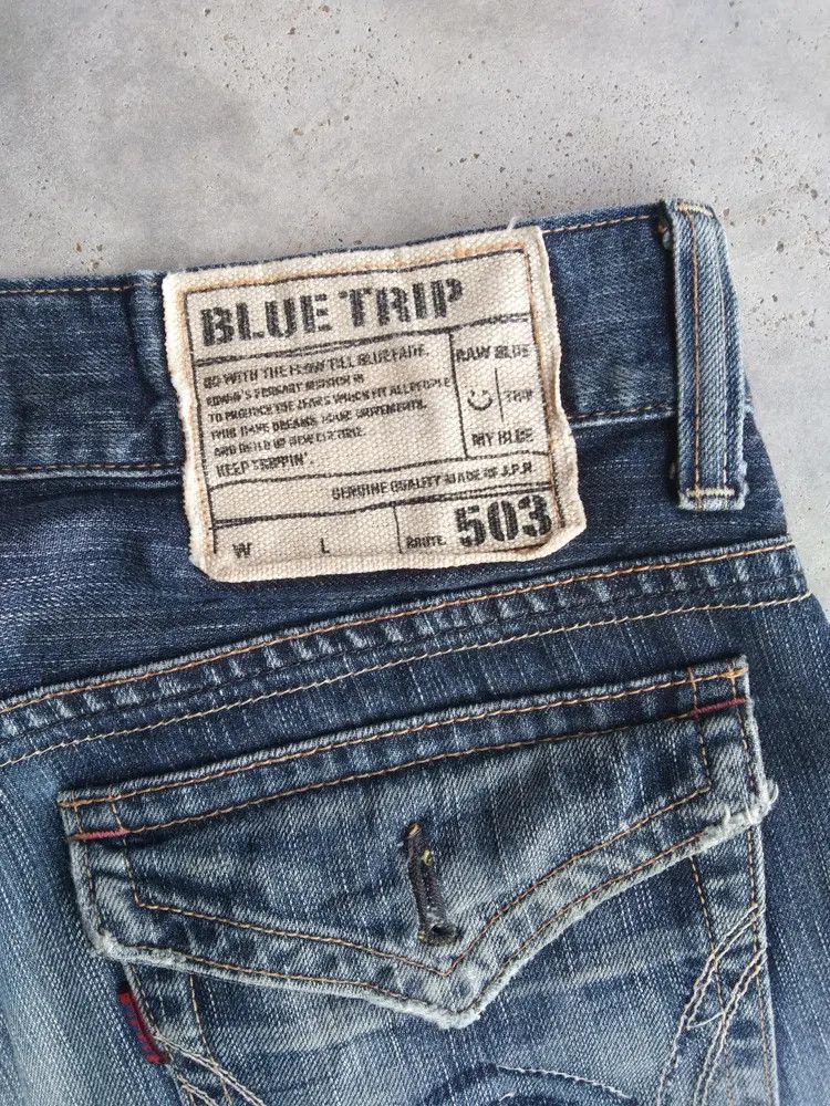 Japanese Brand Vintage Faded Blue Edwin Distressed Jeans 32x30 Size US 32 / EU 48 - 4 Thumbnail