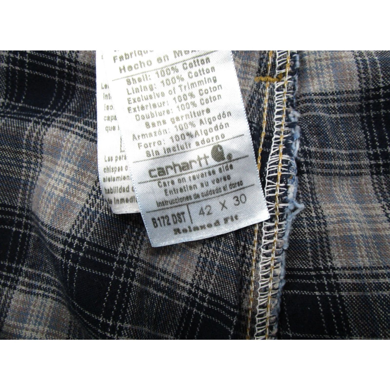 Carhartt VINTAGE Carhartt Jeans Mens 42x30 Blue Relaxed Fit Denim Trouser B172 DST Hardwearing Belt Loops 5-Pocket Logo Zipper Button Size US 42 / EU 58 - 4 Thumbnail